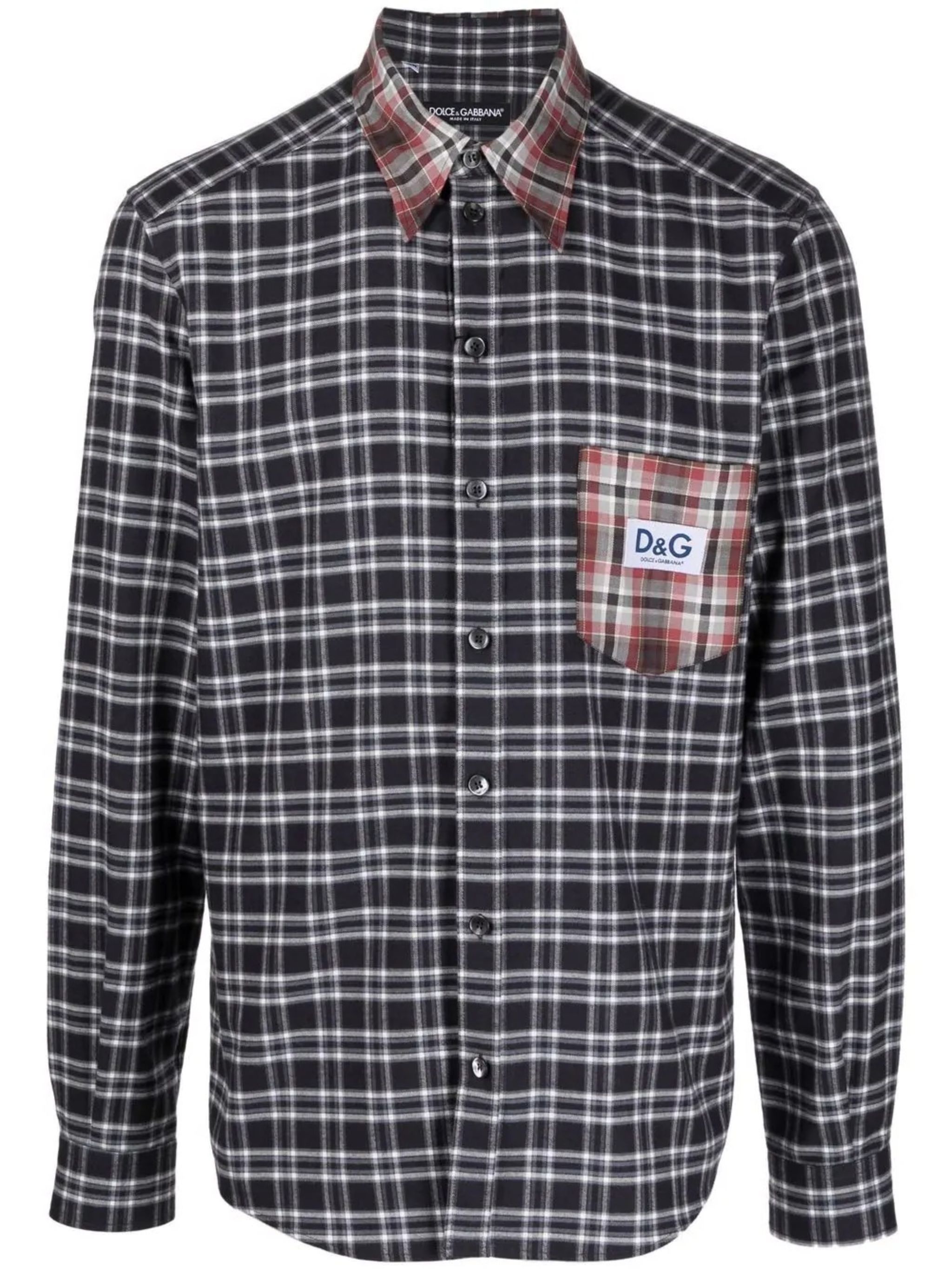 o1y0125 Logo Checked Shirt in Black/White