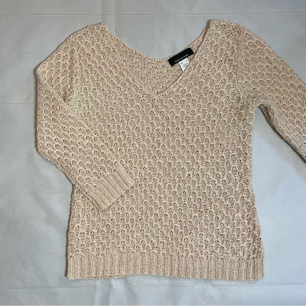 Jones New York Jones New York Pale Pink Knit Long Sleeve V-Neck V-Back Swe Size L / US 10 / IT 46 - 6 Thumbnail