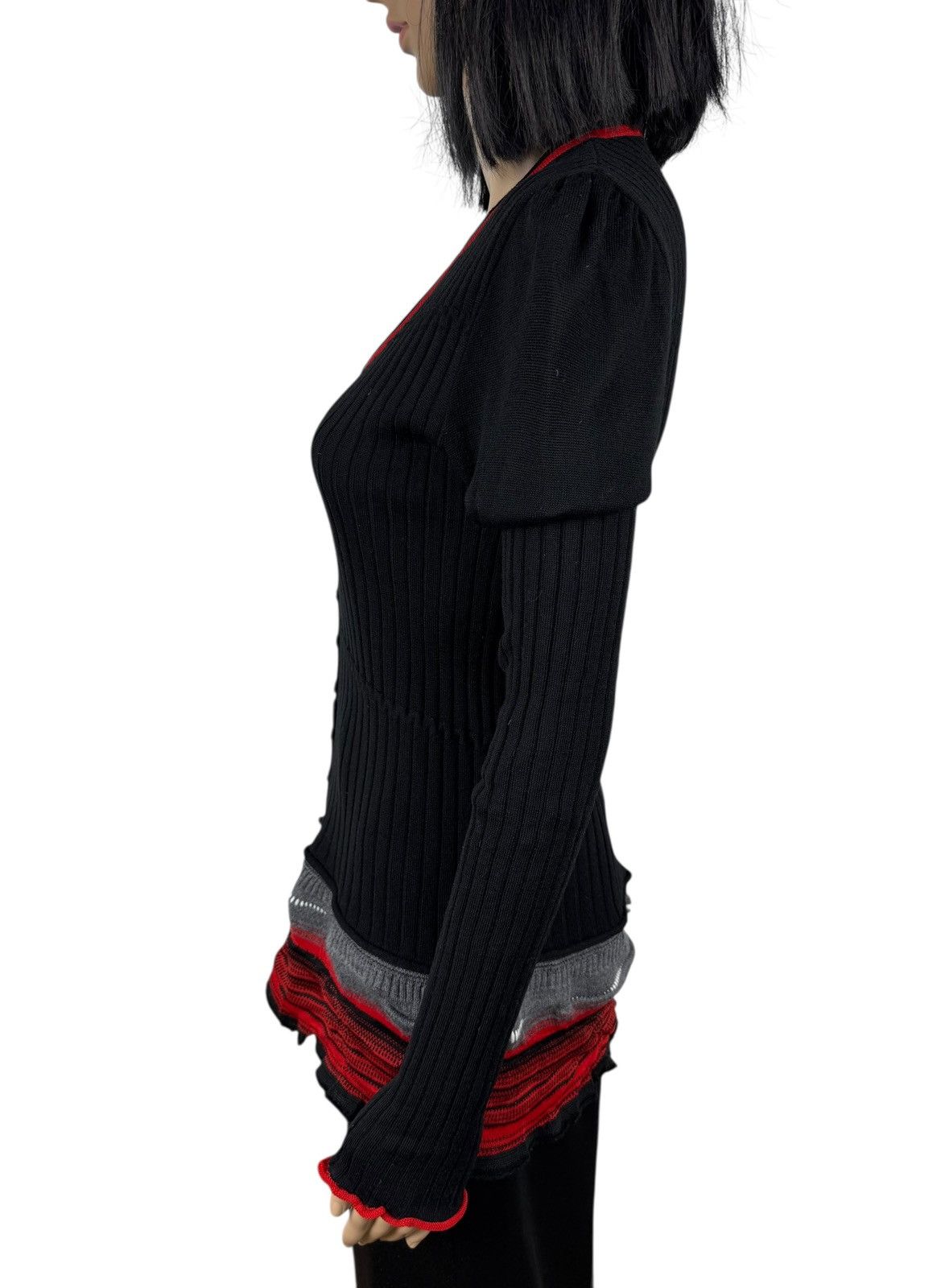 Marithe + Francois Girbaud Marithe Francois Girbaud Wool Cardigan Ribbed Asymmetrical 3 Size L / US 10 / IT 46 - 6 Thumbnail