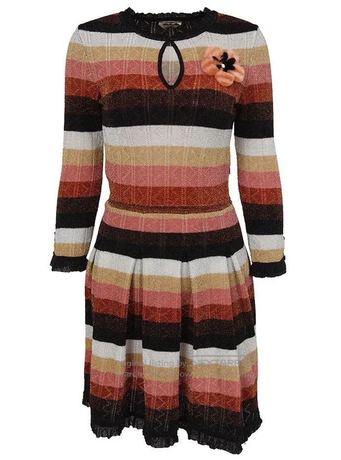 Fendi Fendi Lurex Dress with Classic Striped Design, Wool Blende Size XS / US 0-2 / IT 36-38 - 1 Thumbnail