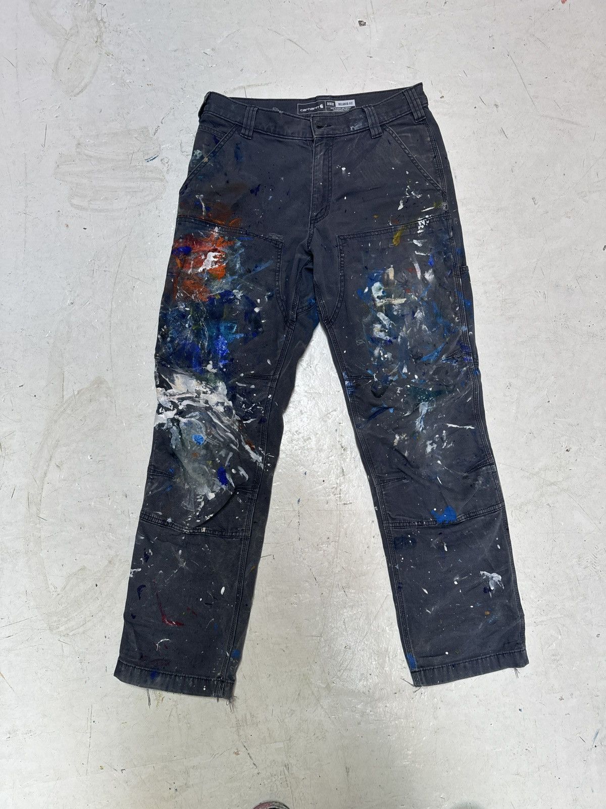 Image of Carhartt Real Artist Painter Double Knees 31X32 in Grey, Men's