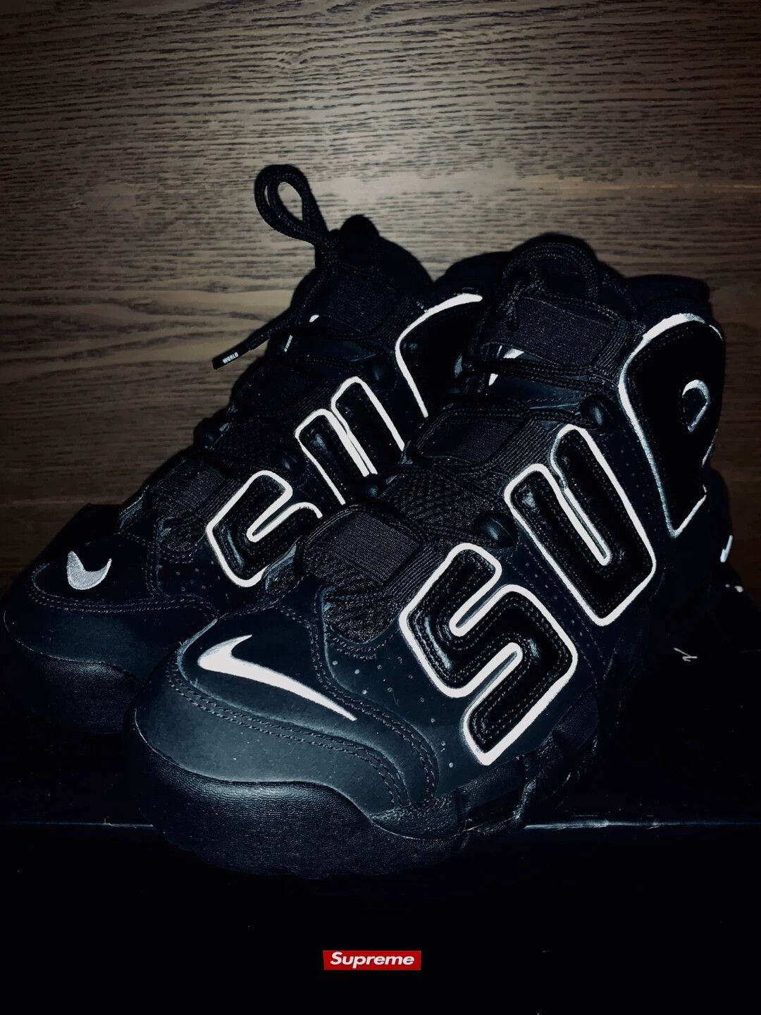 Nike Supreme x Nike Air More Uptempo 42 (Gold) Black No 3M Size US 9 / EU 42 - 4 Thumbnail