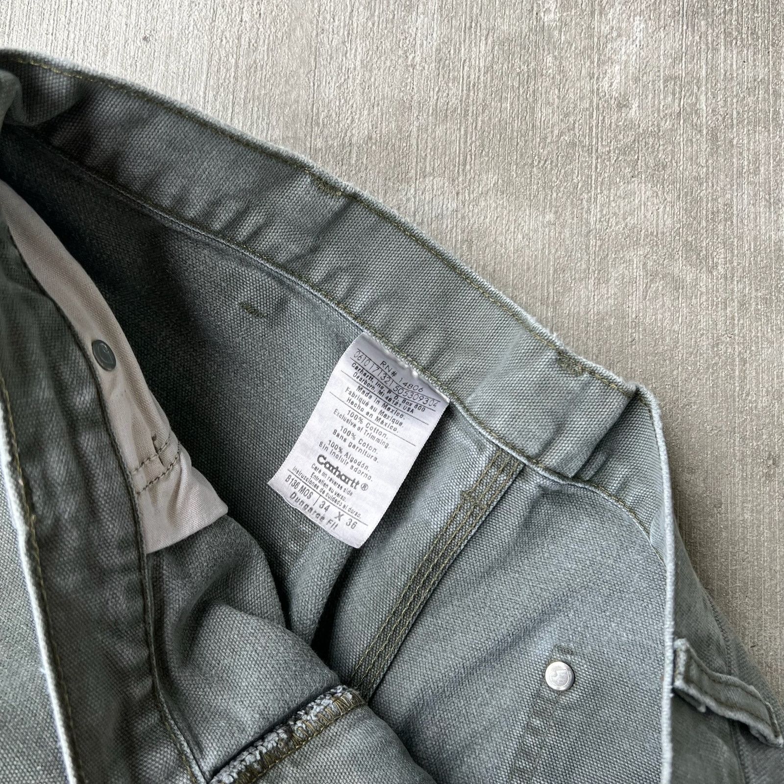 Carhartt × Vintage Carhartt green double knee work wear carpenter pants Size US 33 - 7 Thumbnail