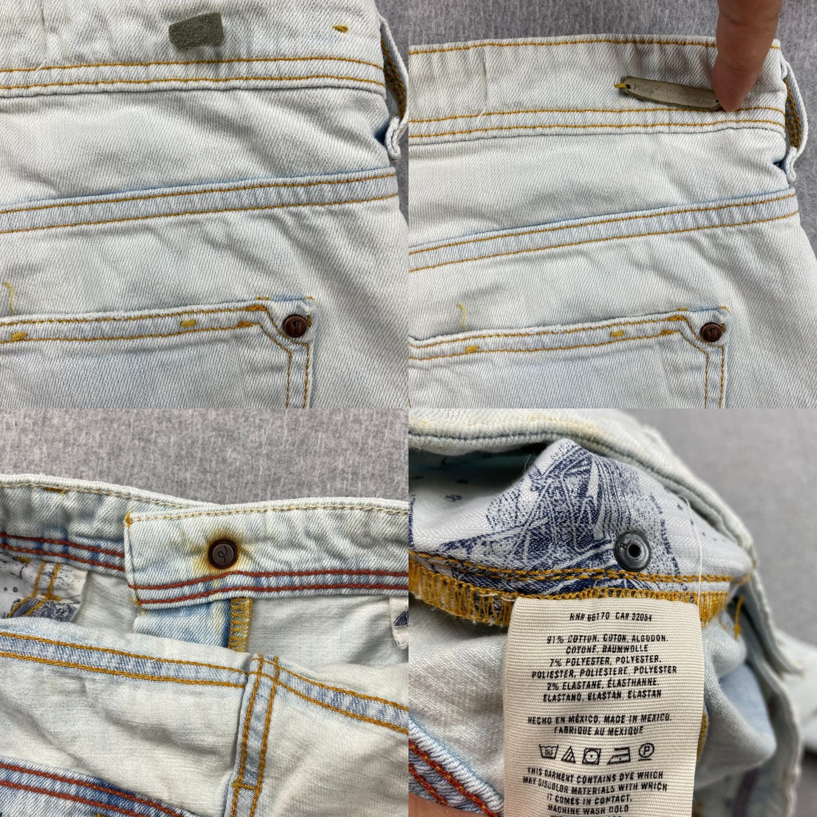 Vintage VINTAGE Pilcro and the Letterpress Hyphen Jeans Womens 29 Blue Acid Wash Distress Denim Size 29" - 10 Thumbnail
