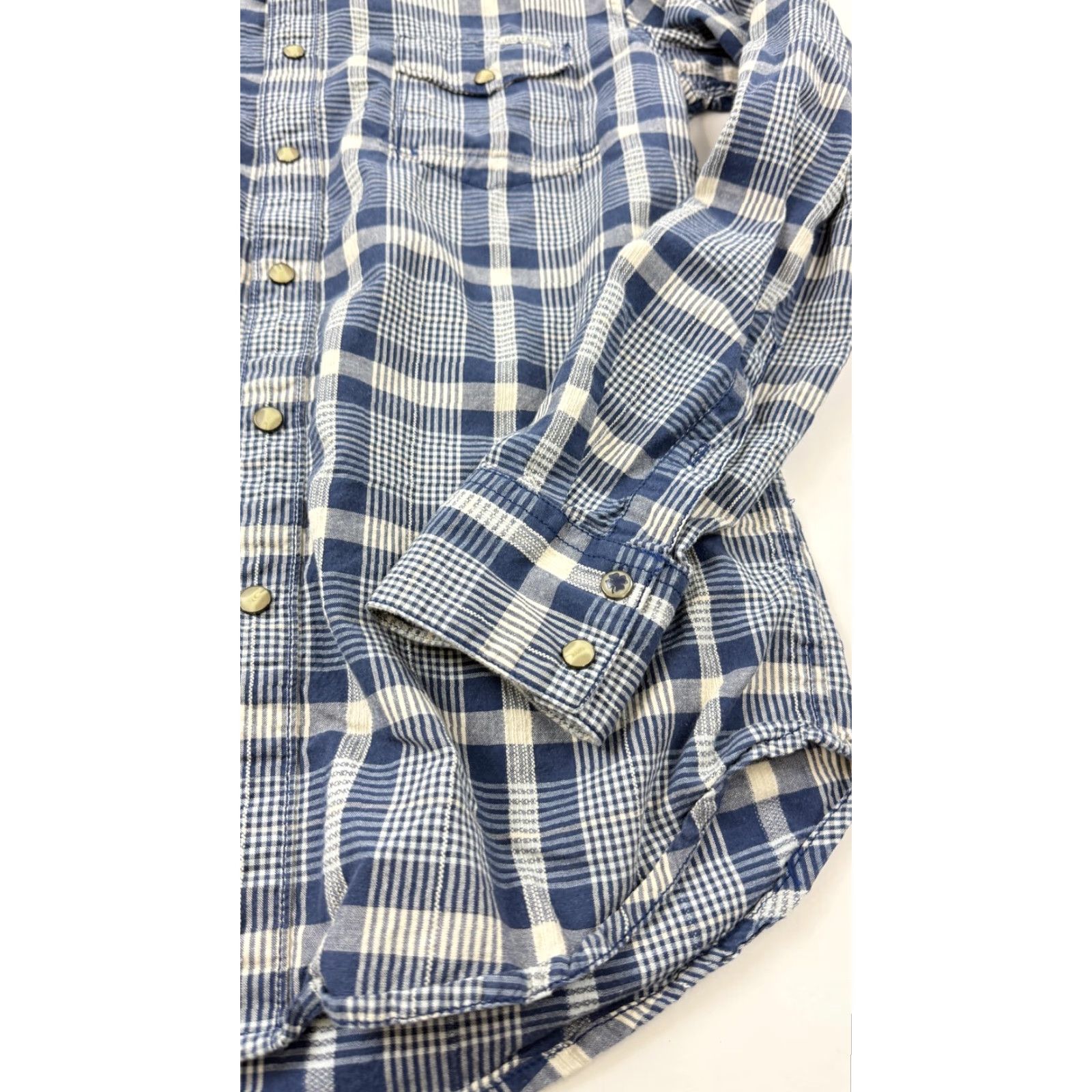 Lucky Brand Lucky Brand Shirt Plaid Blue White Mens Small Classic Fit Snap Western Size US S / EU 44-46 / 1 - 2 Thumbnail