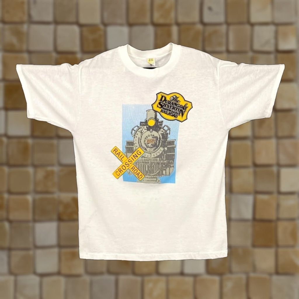 Velva Sheen VINTAGE DURANGO & SILVERTON RAIL ROAD Train Souvenir Single Stitch T-Shirt Large Size US L / EU 52-54 / 3 - 1 Thumbnail
