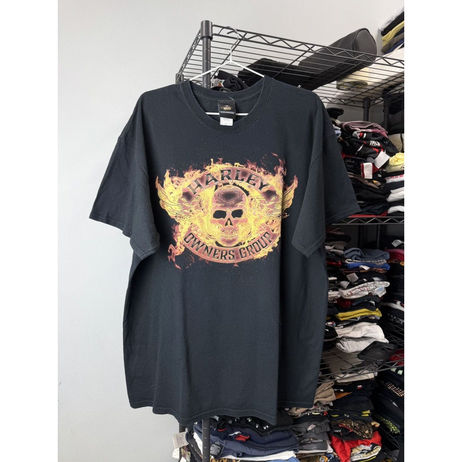 Harley Davidson Vintage Harley Davidson Owners Group T Shirt Skull Bones Size US XL / EU 56 / 4 - 1 Thumbnail