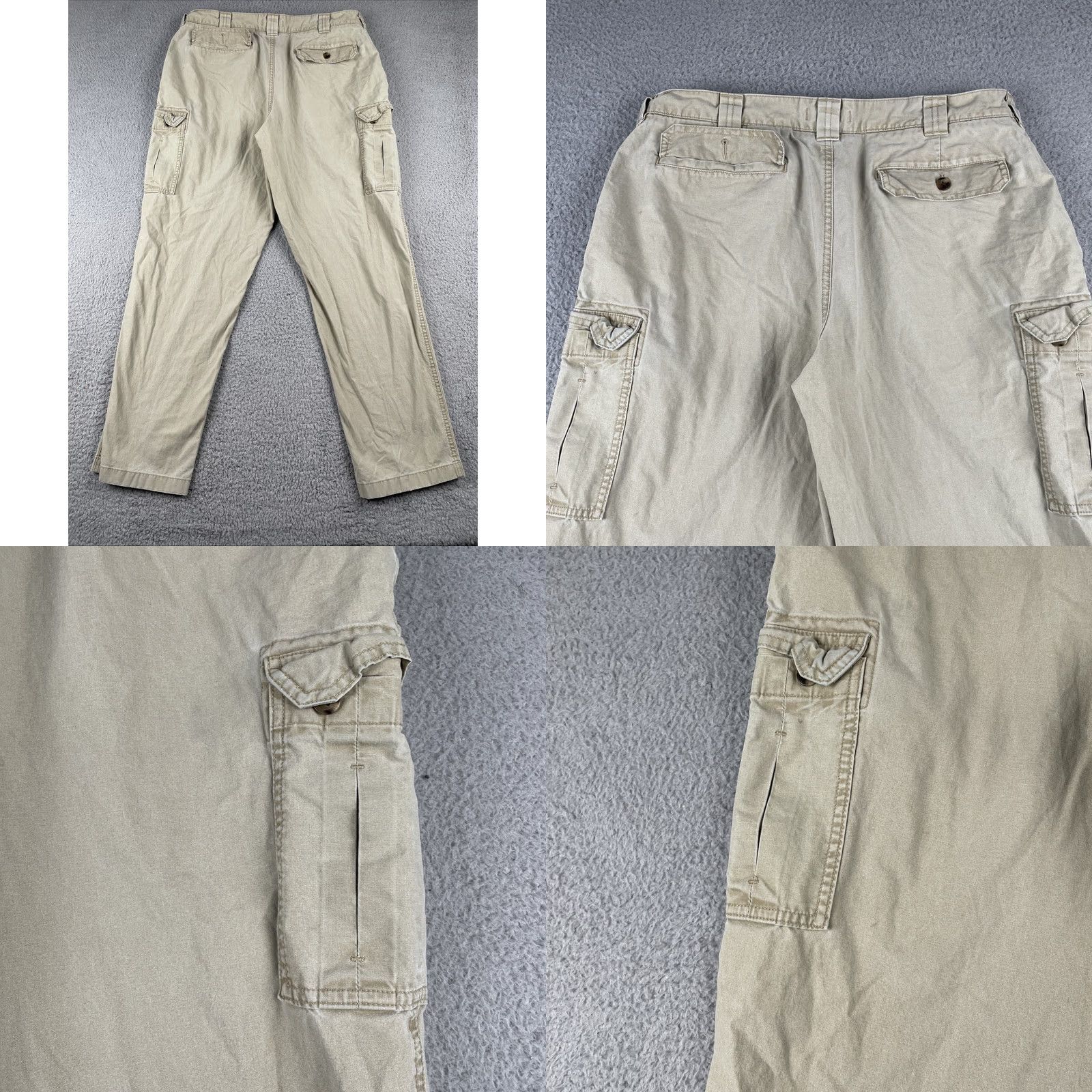 Vintage L.L.Bean Cargo Pants Men’s 35x30 Tan Khaki Beige 100% Cotton EUC Cargo Pants Mens Bay 35 Inseam 30 Size US 35 - 9 Thumbnail