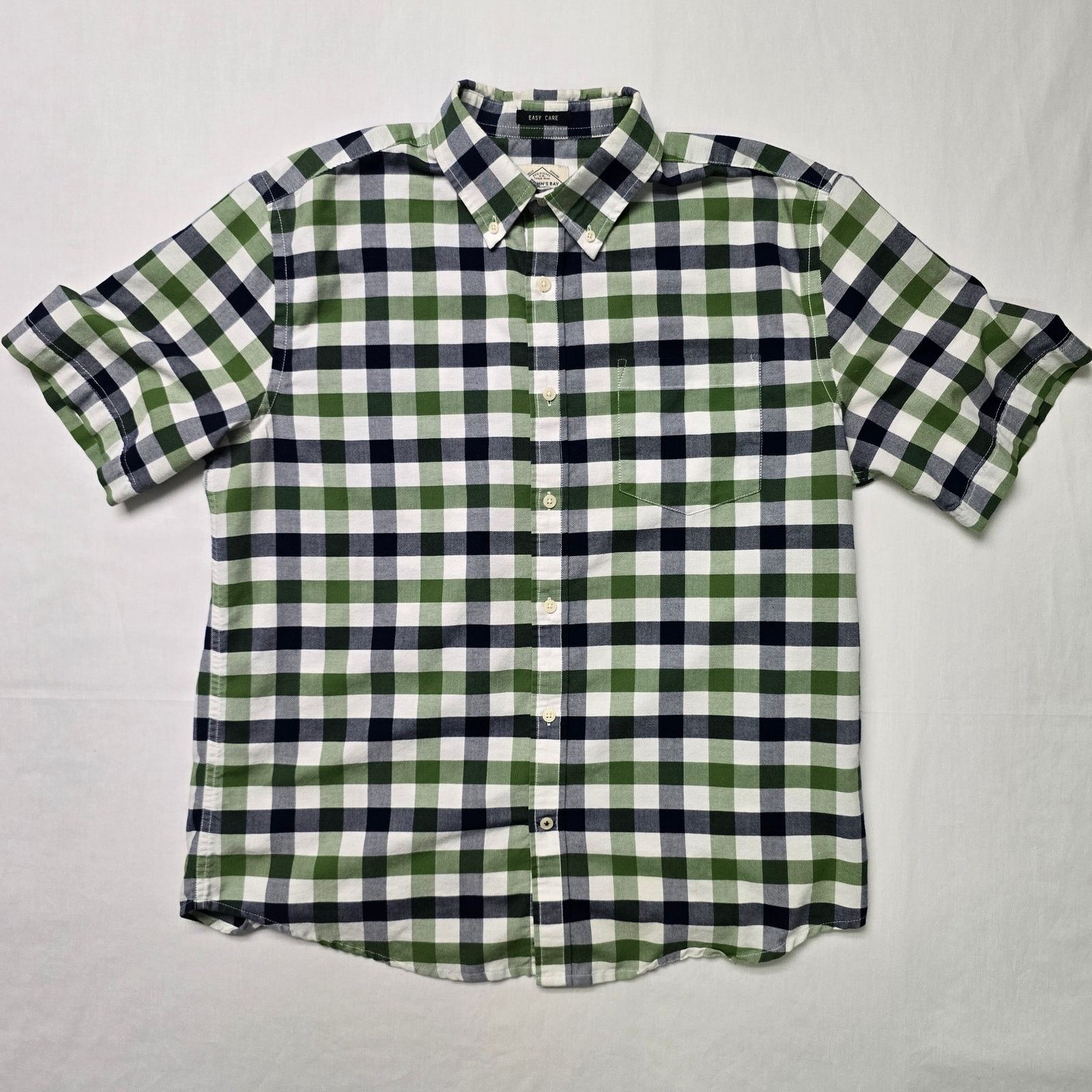 St. Johns Bay St Johns Bay Button Up L Green Blue Plaid Easy Care Shirt Size US L / EU 52-54 / 3 - 1 Thumbnail