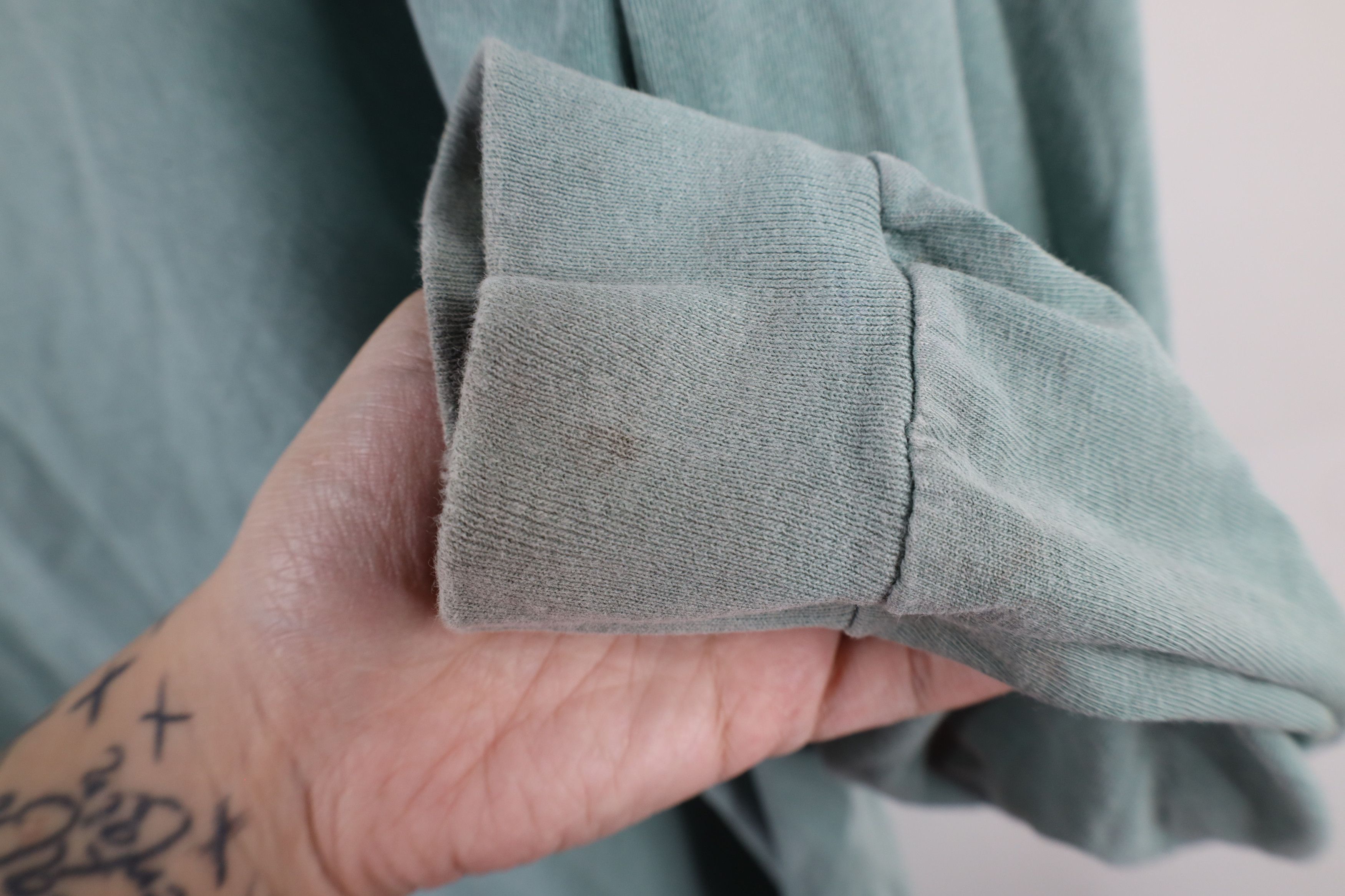 Vintage Vintage Stonewash Racing Long Sleeve T-Shirt Green Cotton Size US XXL / EU 58 / 5 - 10 Thumbnail