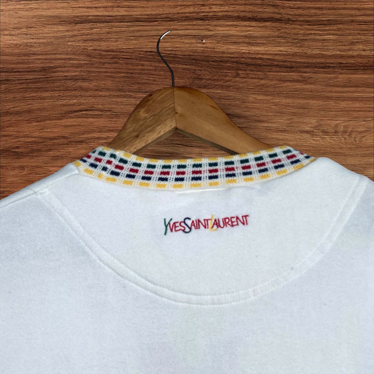 Yves Saint Laurent Vintage YSL Big Logo Spellout Embroidery Crewneck Size US L / EU 52-54 / 3 - 3 Thumbnail