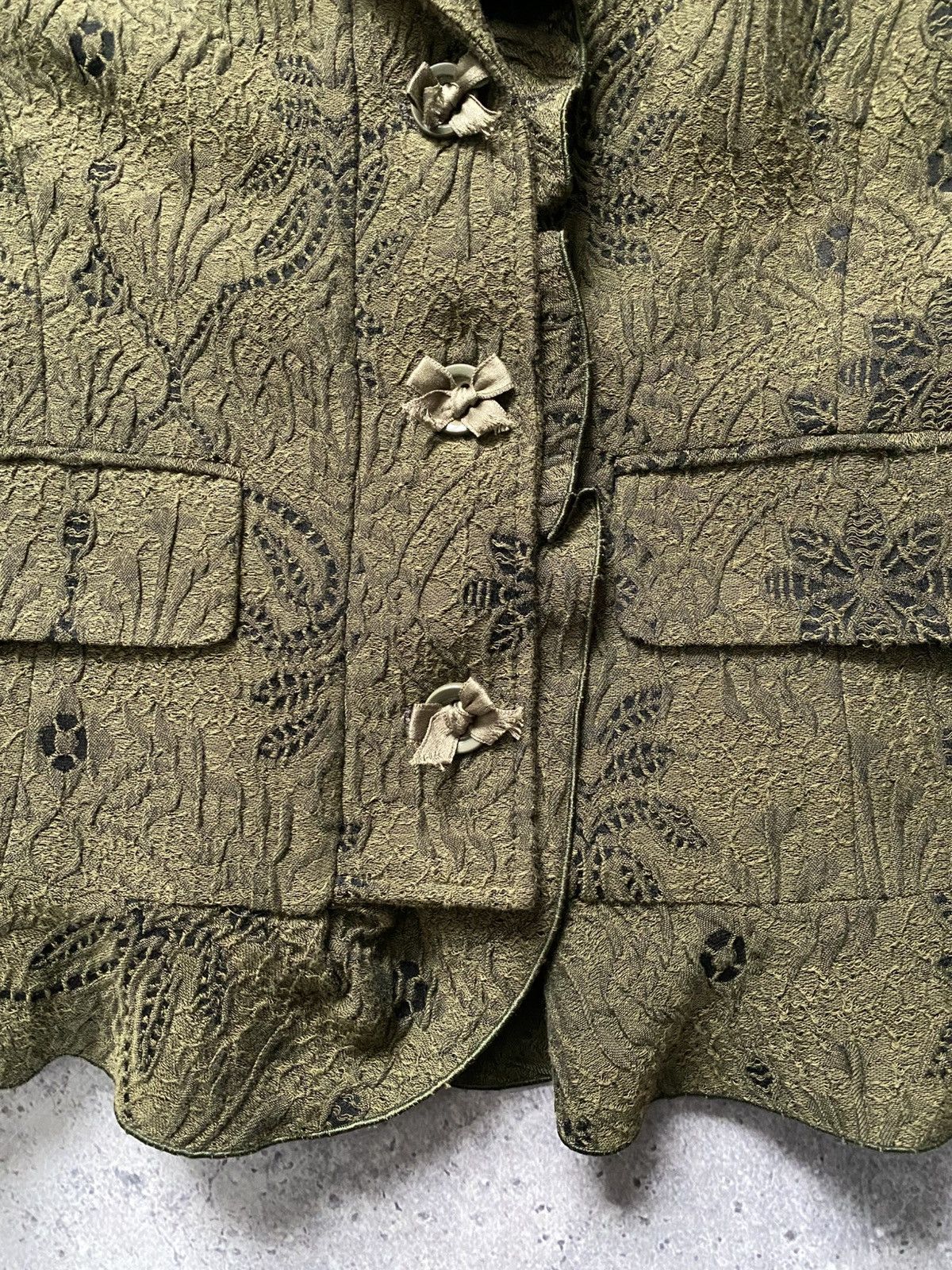 Valentino Red Valentino Jacquard Peplum Jacket Ruffle Blazer Y2K Size M / US 6-8 / IT 42-44 - 6 Thumbnail
