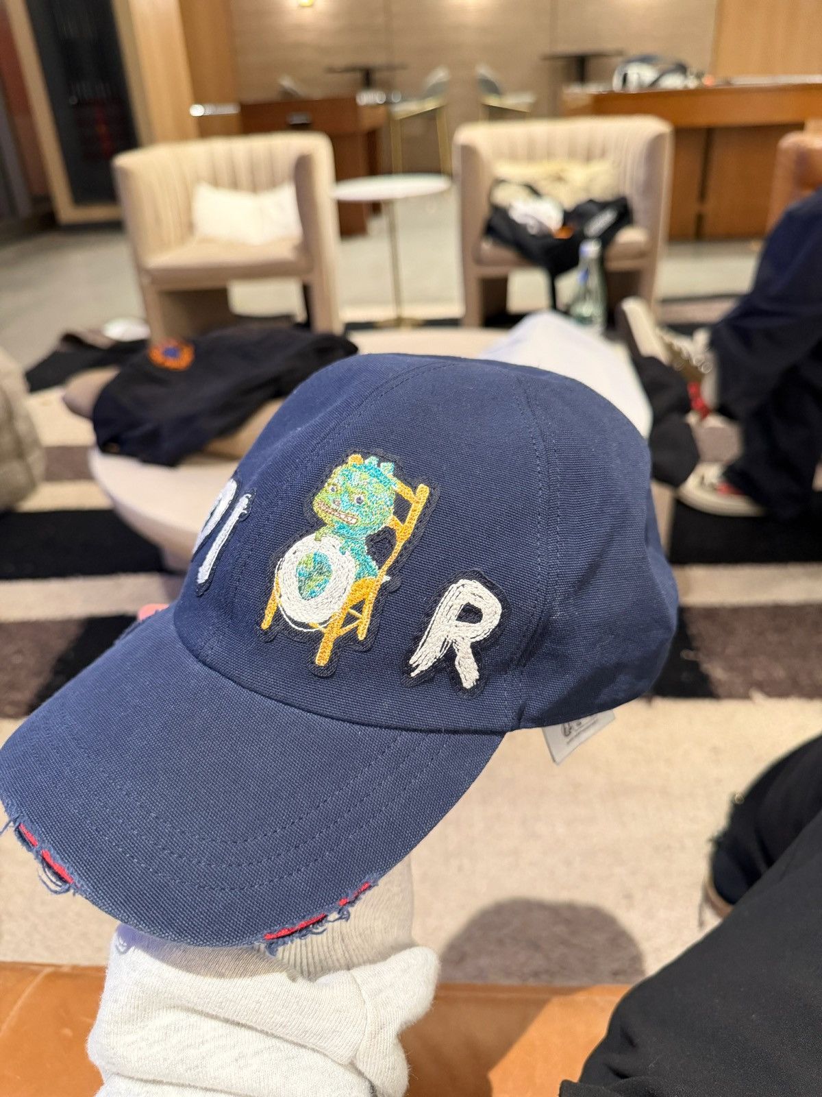 Dior RARE! Dior x Otani Workshop Logo Baseball Hat Size ONE SIZE - 2 Thumbnail
