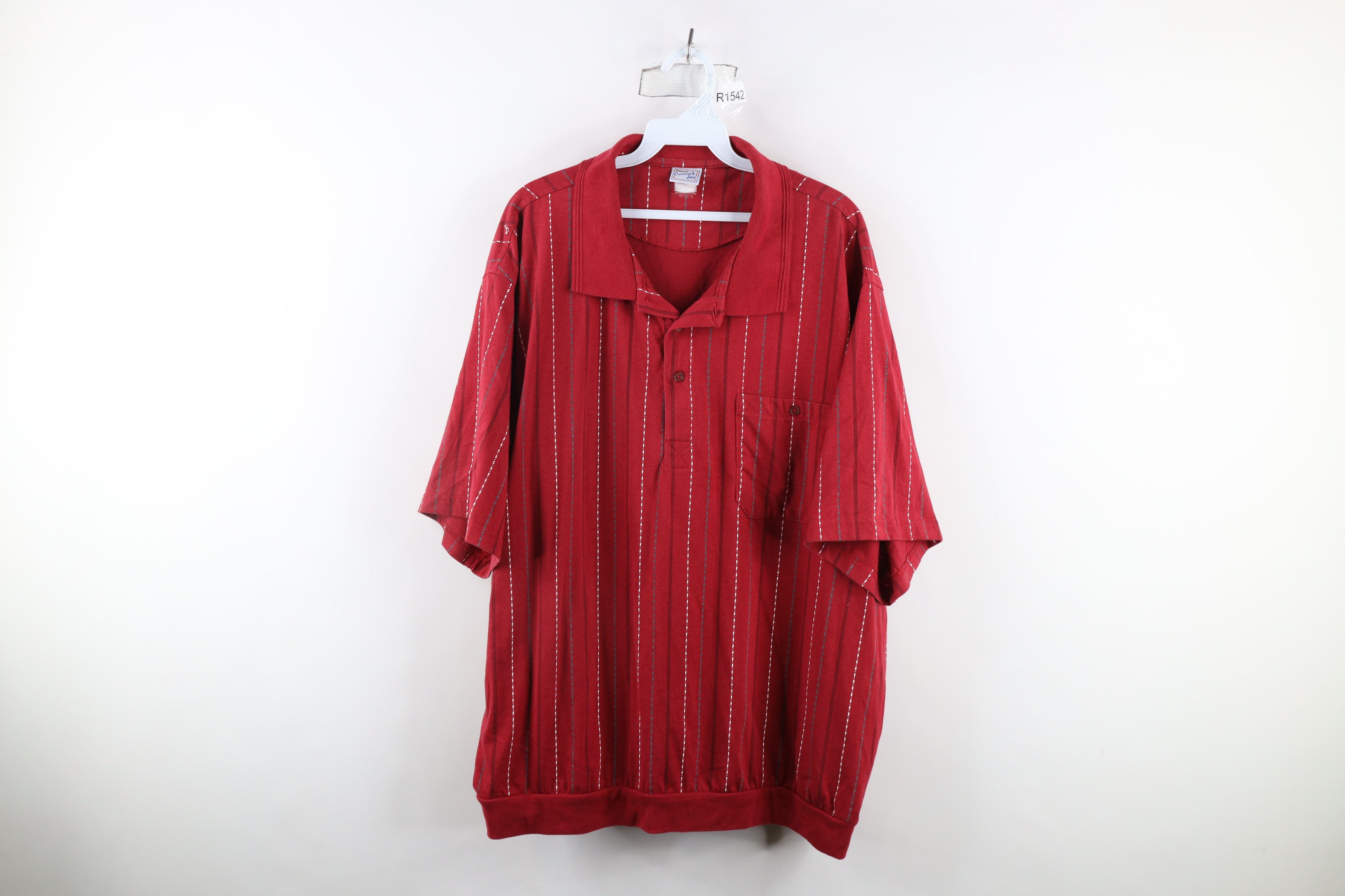 Vintage Vintage 90s Streetwear Collared Pullover Polo Shirt Red Size US XXL / EU 58 / 5 - 1 Thumbnail