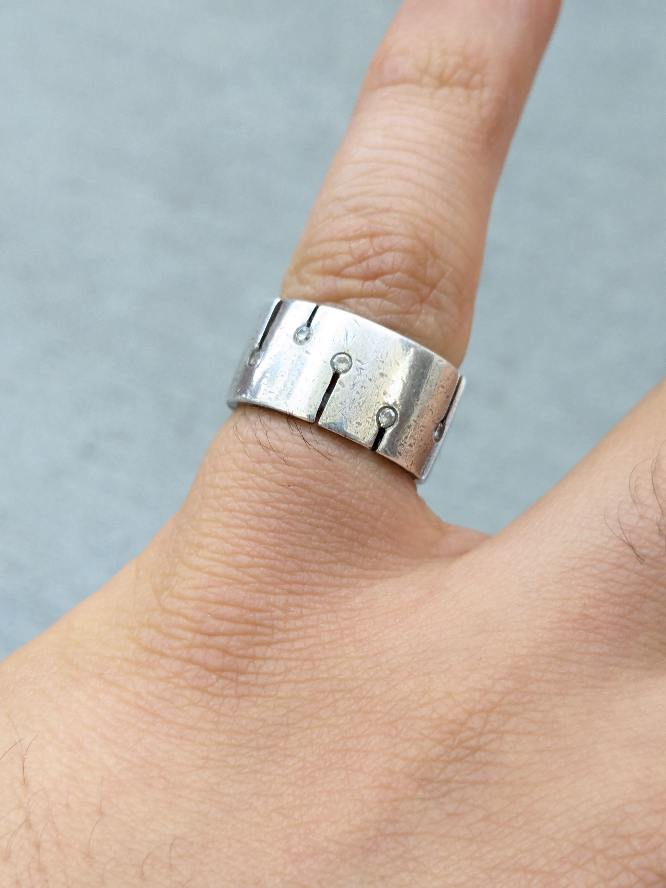 Jewelry Vintage Sterling Silver Ring Clear CZ Size 5.5 Modern Size ONE SIZE - 10 Thumbnail