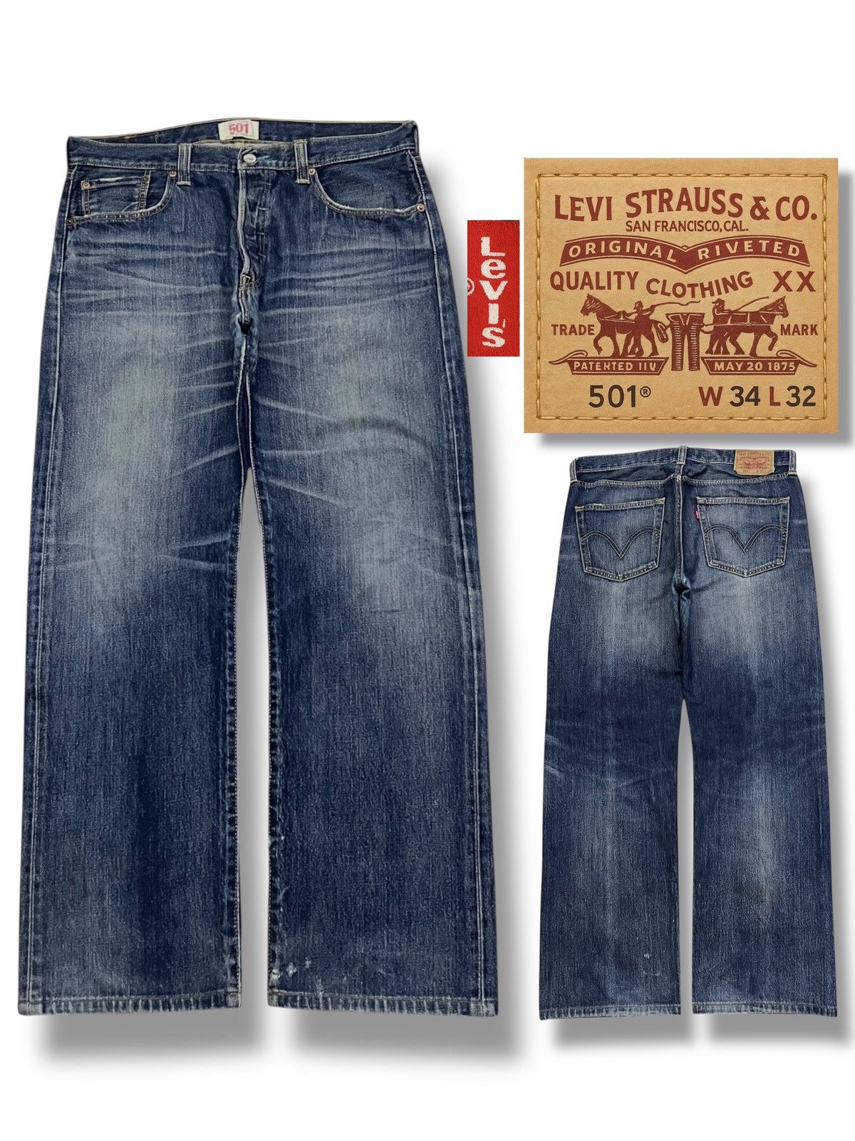 Levi's Vintage Levi’s Lot 501 Original Button Jeans - Japan Market Size US 35 - 1 Thumbnail