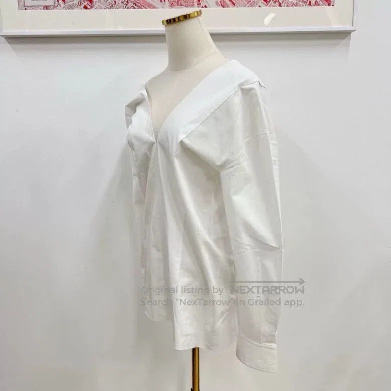 Celine Celine White Irregular Split Shirt. Size XXS / US 00 / IT 34 - 4 Thumbnail