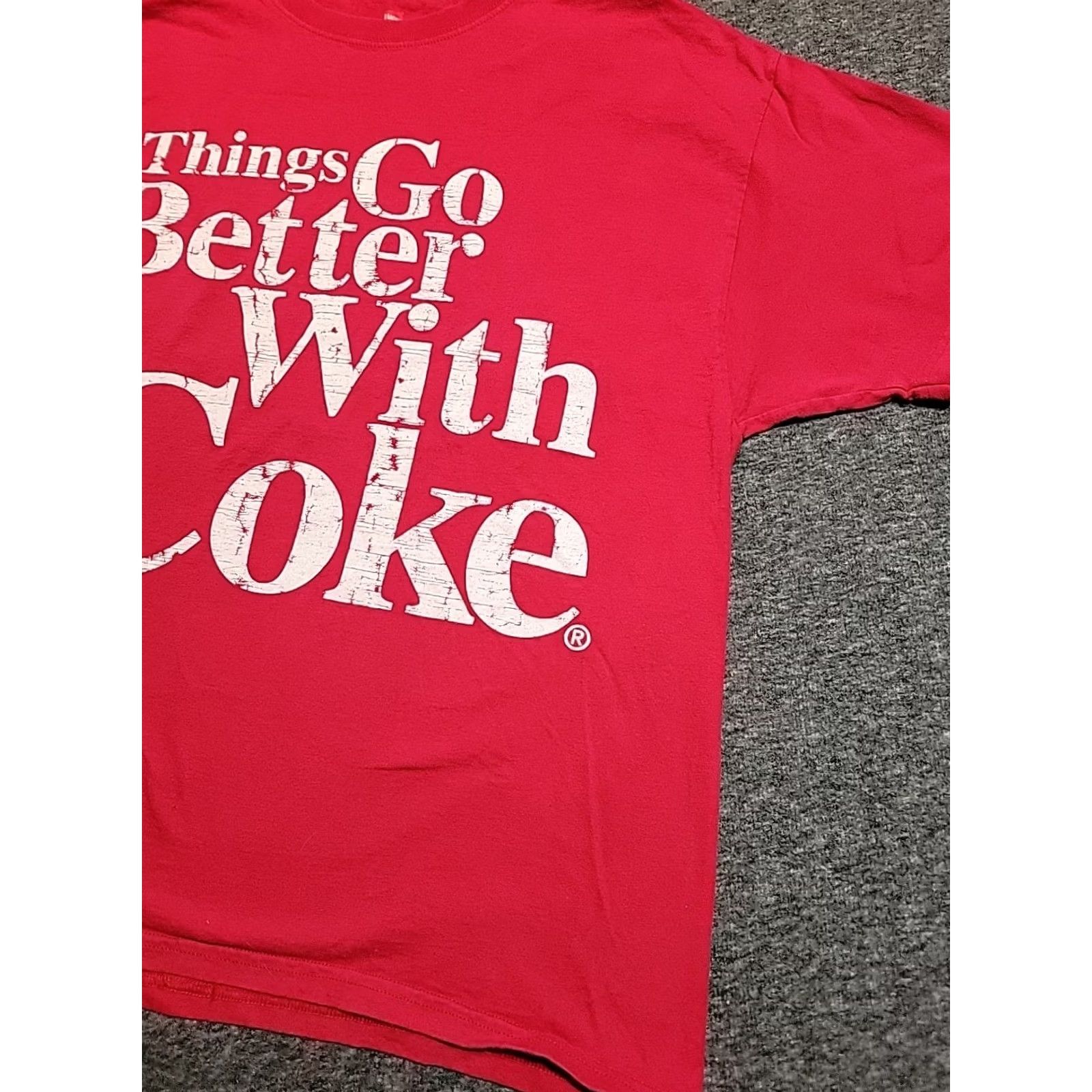 Hanes Coca Cola T Shirt Adult XL Hanes Tag 100% Cotton Coke Things Go Better With Coke Red Graphic Print Logo Crew Neck Short Sleeve Jersey 90s Theme Size US XL / EU 56 / 4 - 3 Thumbnail