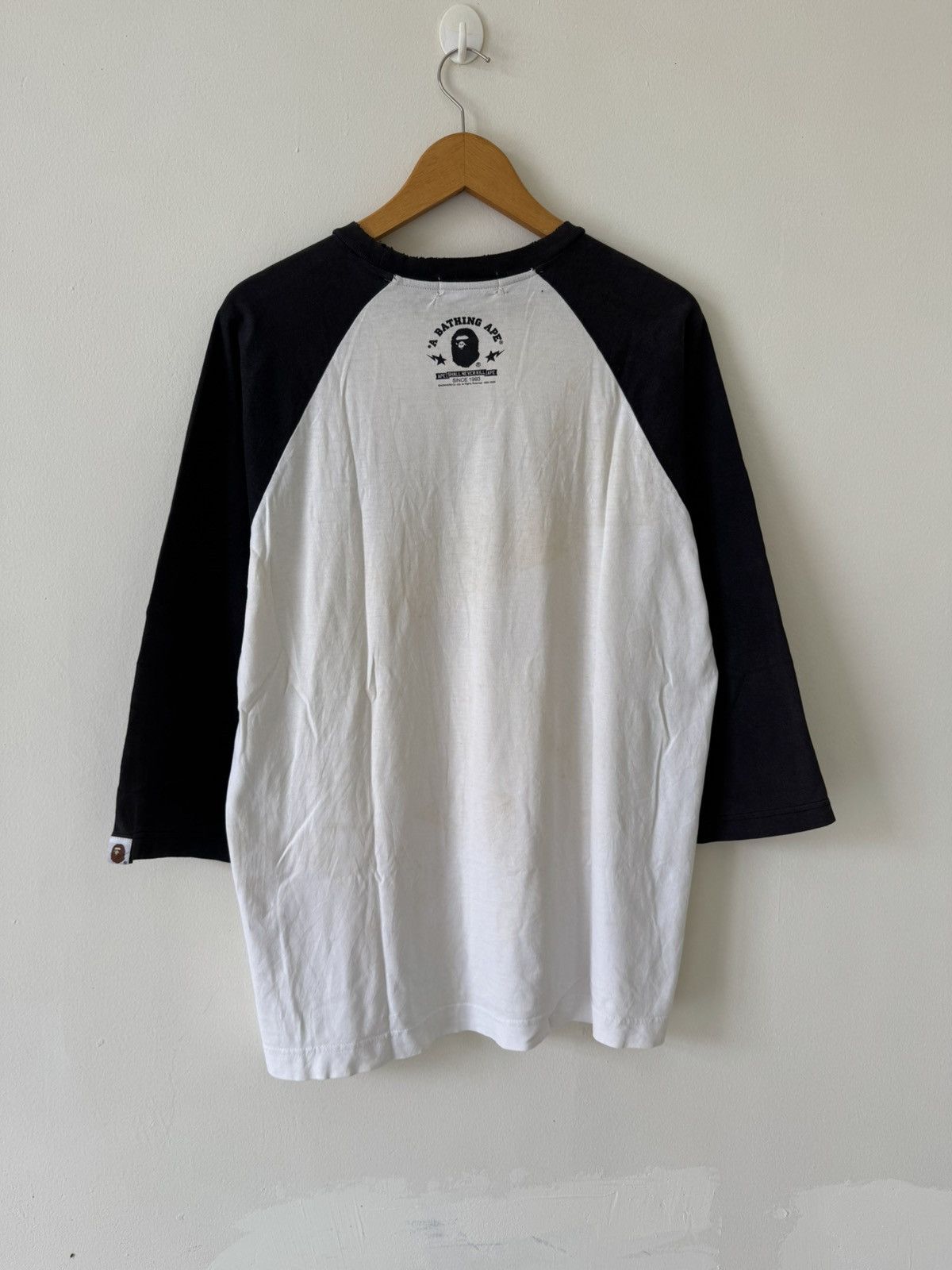 Bape VINTAGE BAPE FONT FIRE LOGO 3/4 SLEEVE T SHIRT Size US L / EU 52-54 / 3 - 4 Thumbnail