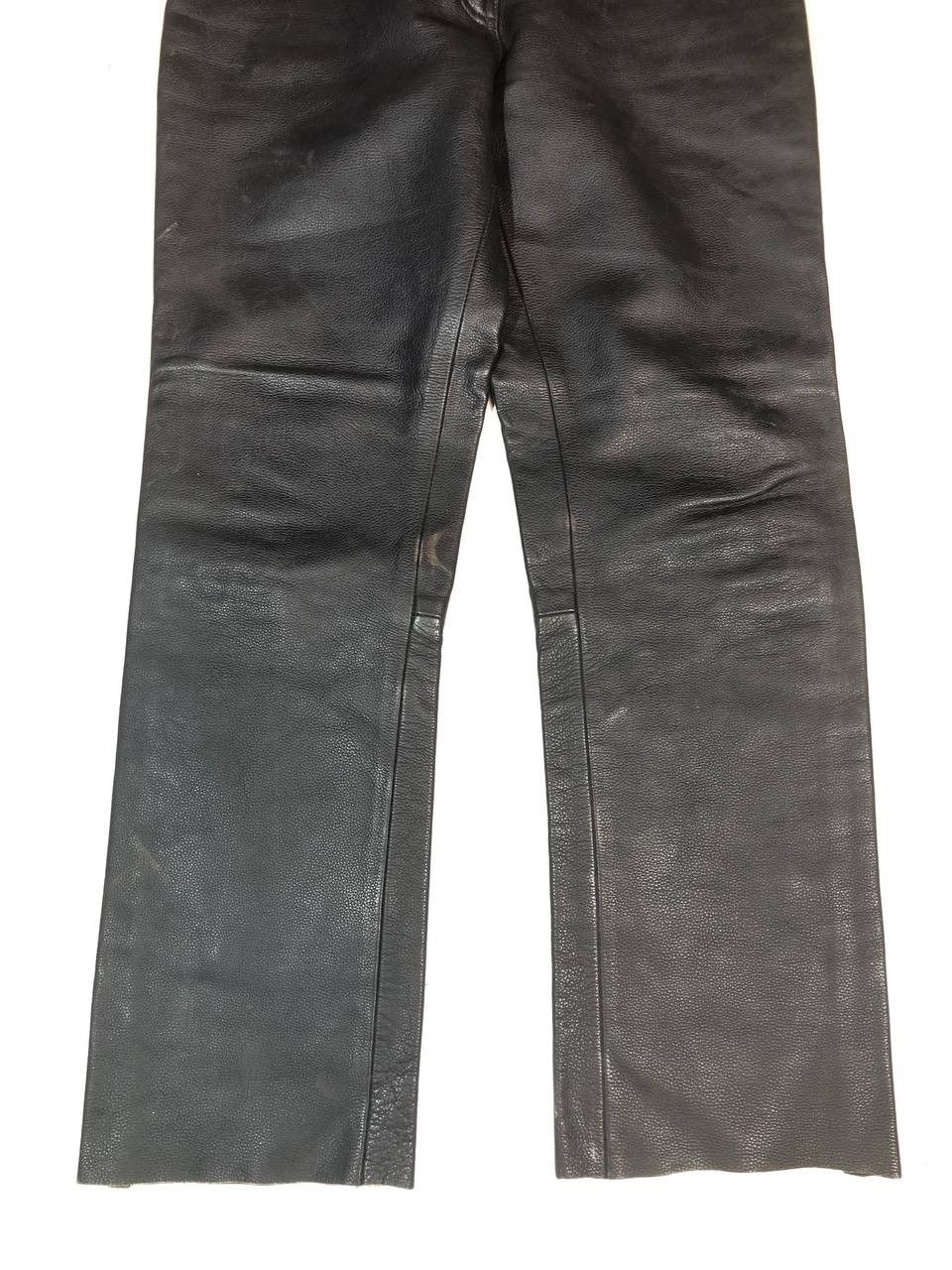 Vintage Polo Vintage Rare Leather Moto Biker Pants Size US 31 - 3 Thumbnail