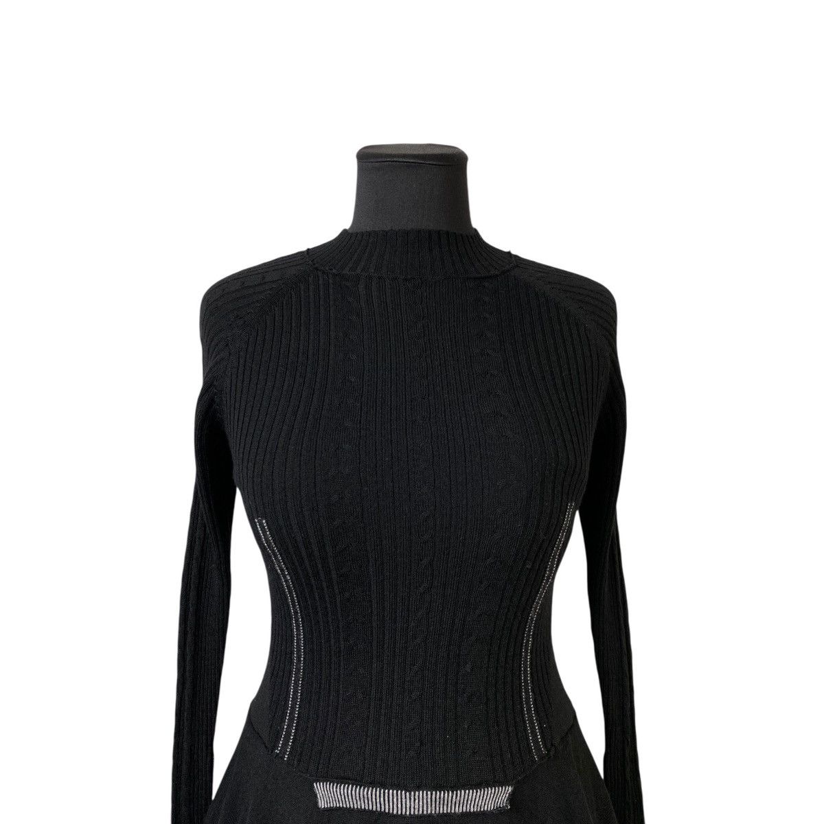 Marithe + Francois Girbaud M+FG Long Sleeve Bodycon Ballon Hem Wool Stars Logo Dress Size M / US 6-8 / IT 42-44 - 3 Thumbnail