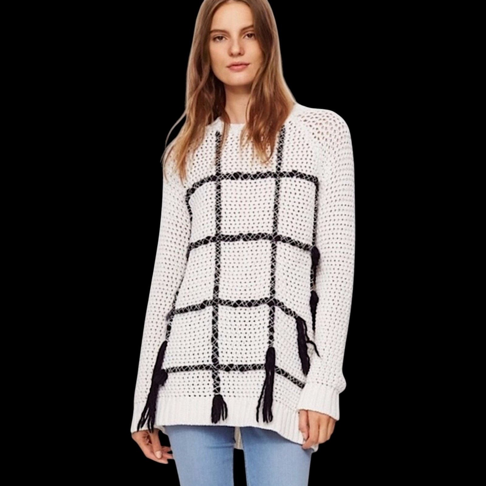 Tory Burch Tory Burch White/Black Sweater | Size S Size S / US 4 / IT 40 - 9 Thumbnail