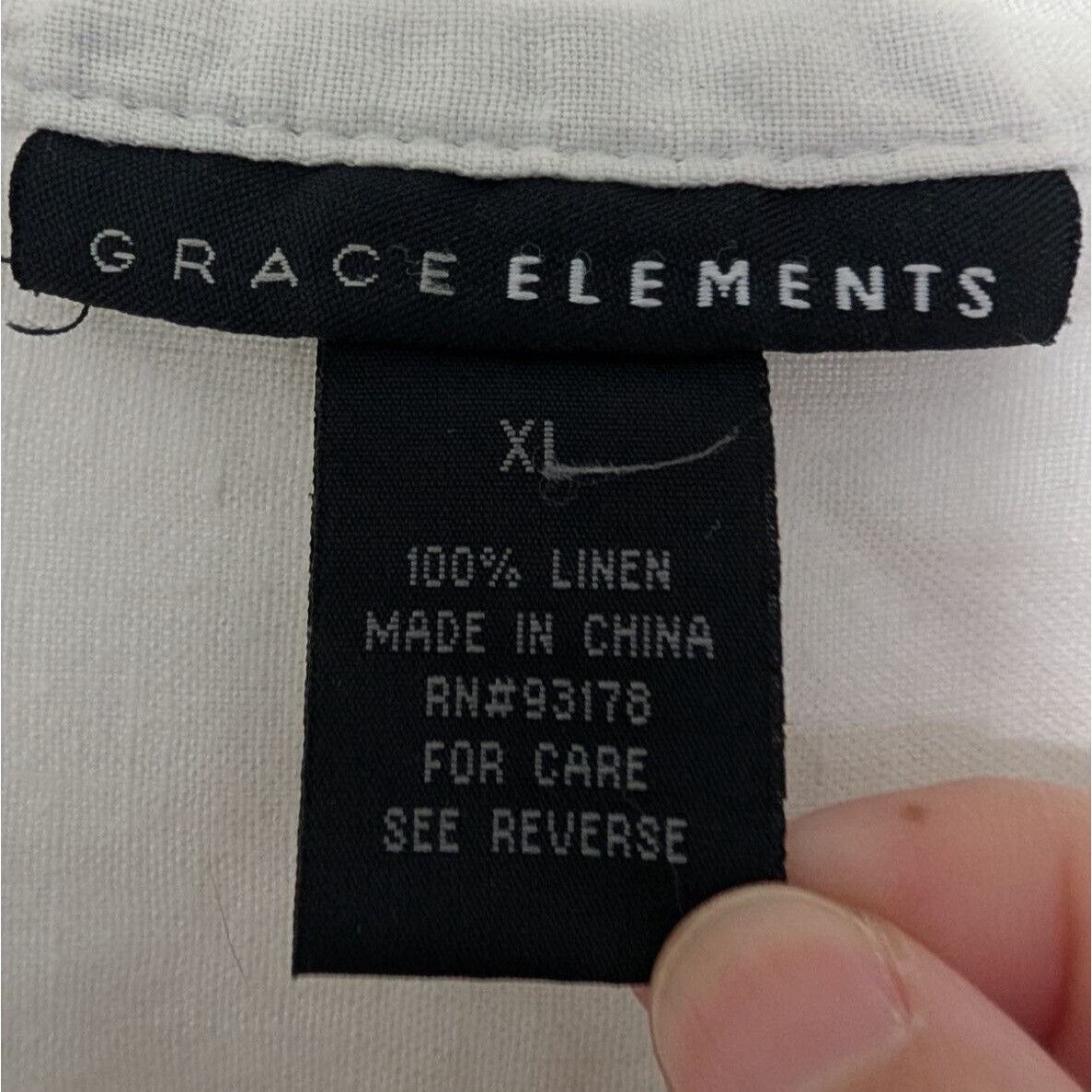 Designer Grace Elements 100% Linen Smocked Shirt Womens Size XL White Size XL / US 12-14 / IT 48-50 - 5 Thumbnail