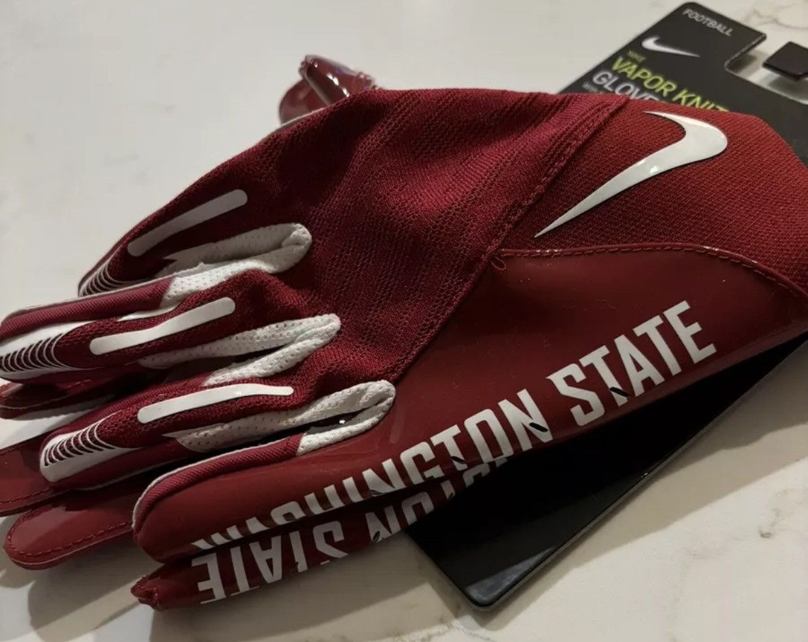 Nike New Nike Vapor Knit Washington State Cougars Football Gloves Size ONE SIZE - 5 Thumbnail