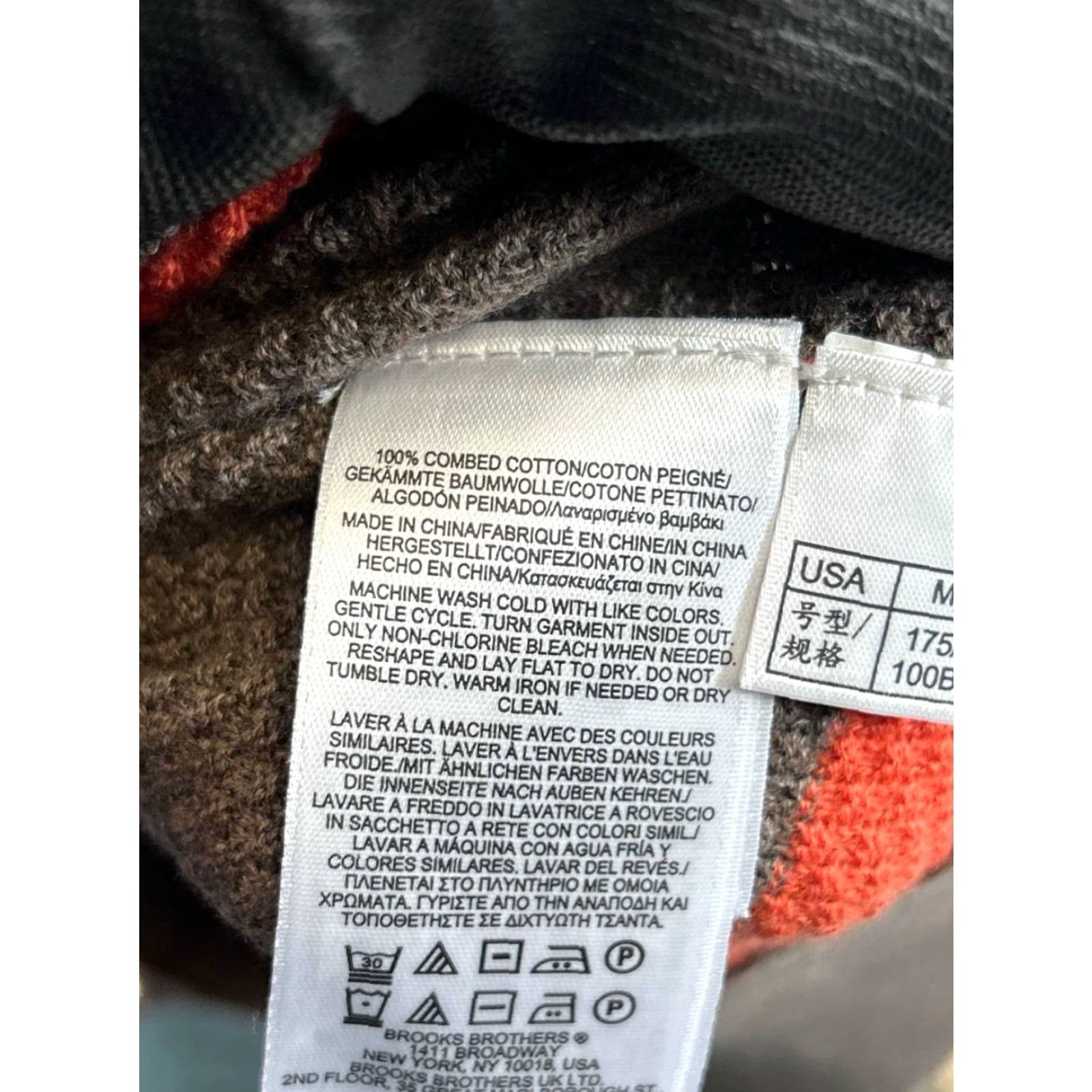 Brooks Brothers Brooks Brothers Sweater Mens M Orange Brown Cotton Waffle-Knit Mock Neck Pullover Knit Logo Casual Winter Fall Spring Size US M / EU 48-50 / 2 - 4 Thumbnail