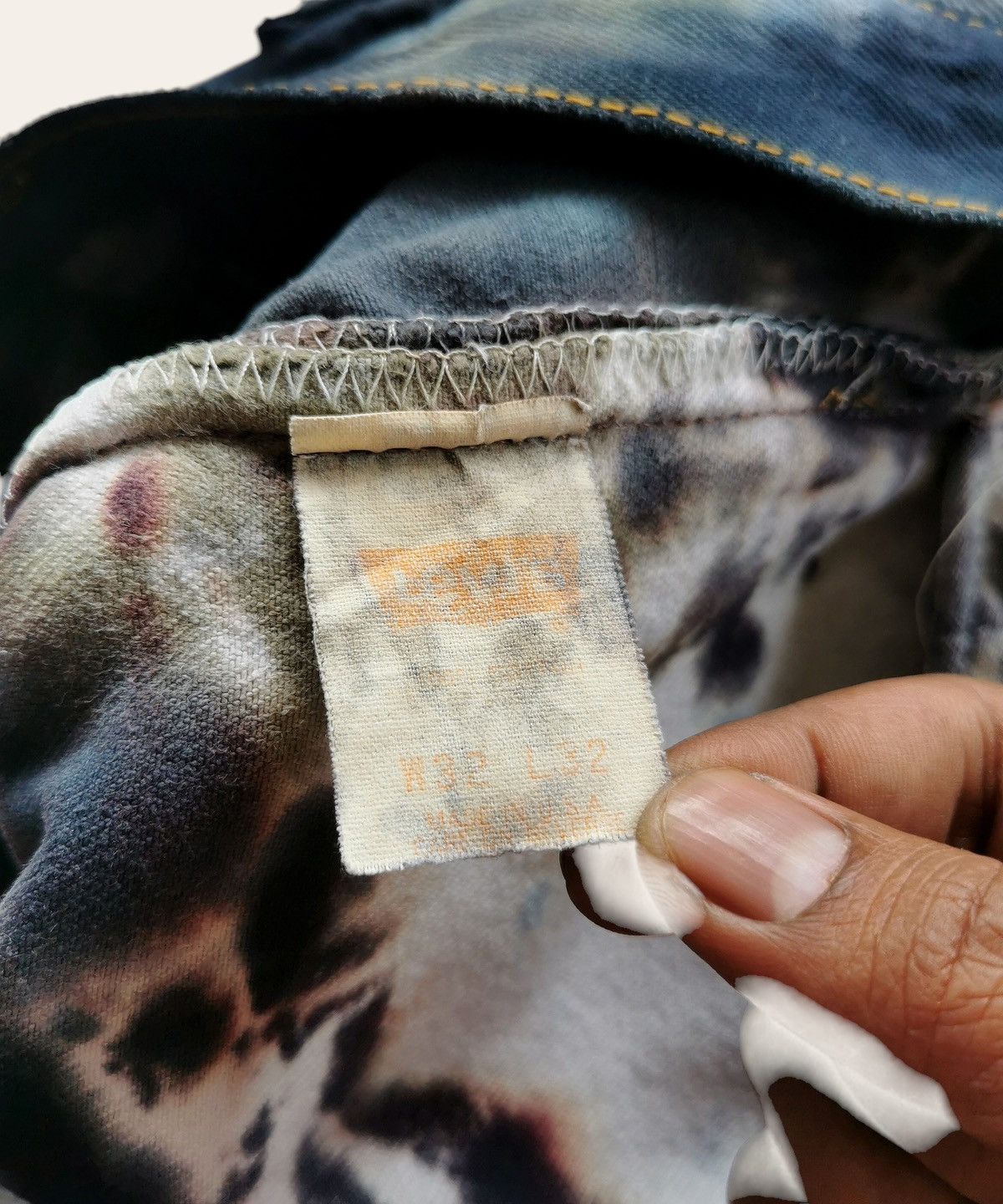 Levi's Vintage Levis 501 Bleach Tie Dye Denim Jeans Size US 32 / EU 48 - 15 Thumbnail