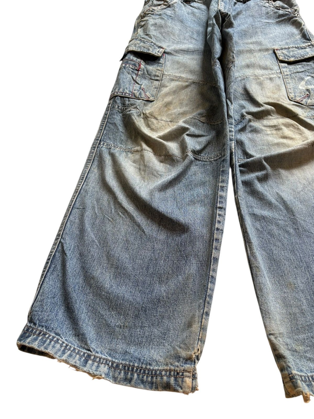 Japanese Brand Vintage Piko Cargo Mud Wash Baggy Wideleg Jeans Size US 30 / EU 46 - 6 Thumbnail