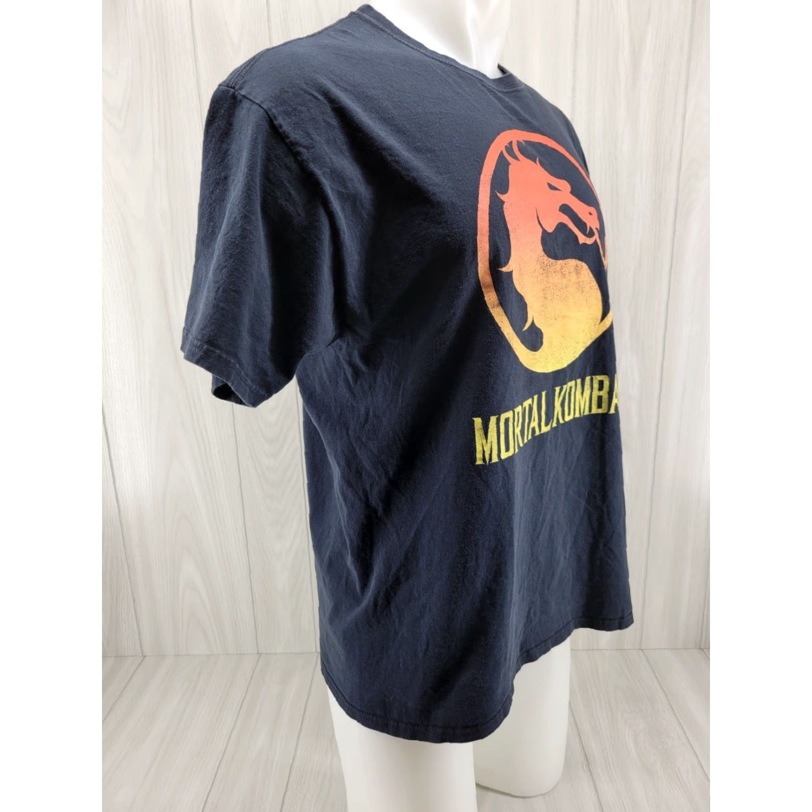 Logo 7 Mortal Kombat Klassic Logo Licensed Adult T-Shirt L Black Graphic Tee Mens 90s Movie Video Games Scorpion Brand Mortal Kombat Size US L / EU 52-54 / 3 - 5 Thumbnail