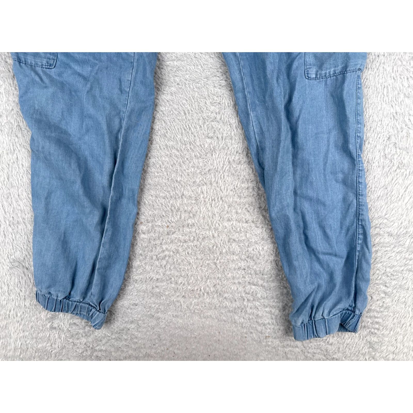 Vintage Love Tree Pants Women Small Blue Tapered Cargo Jogger Elastic Tencel 28x25 Size 28" / US 6 / IT 42 - 2 Thumbnail