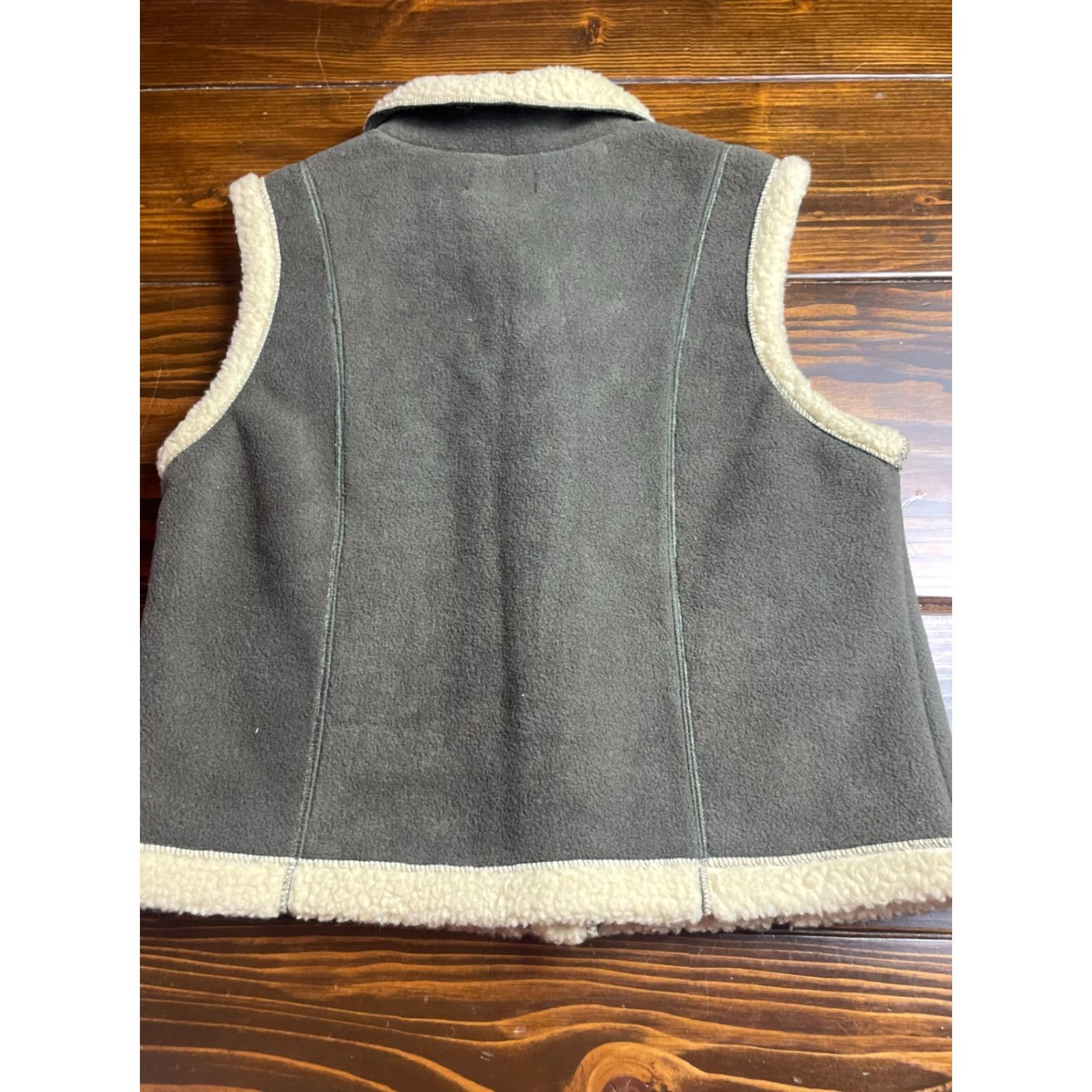 Vintage Barrage Jacket Women's Size Small Green Cream Full Zip Vest Fleece Size S / US 4 / IT 40 - 2 Thumbnail