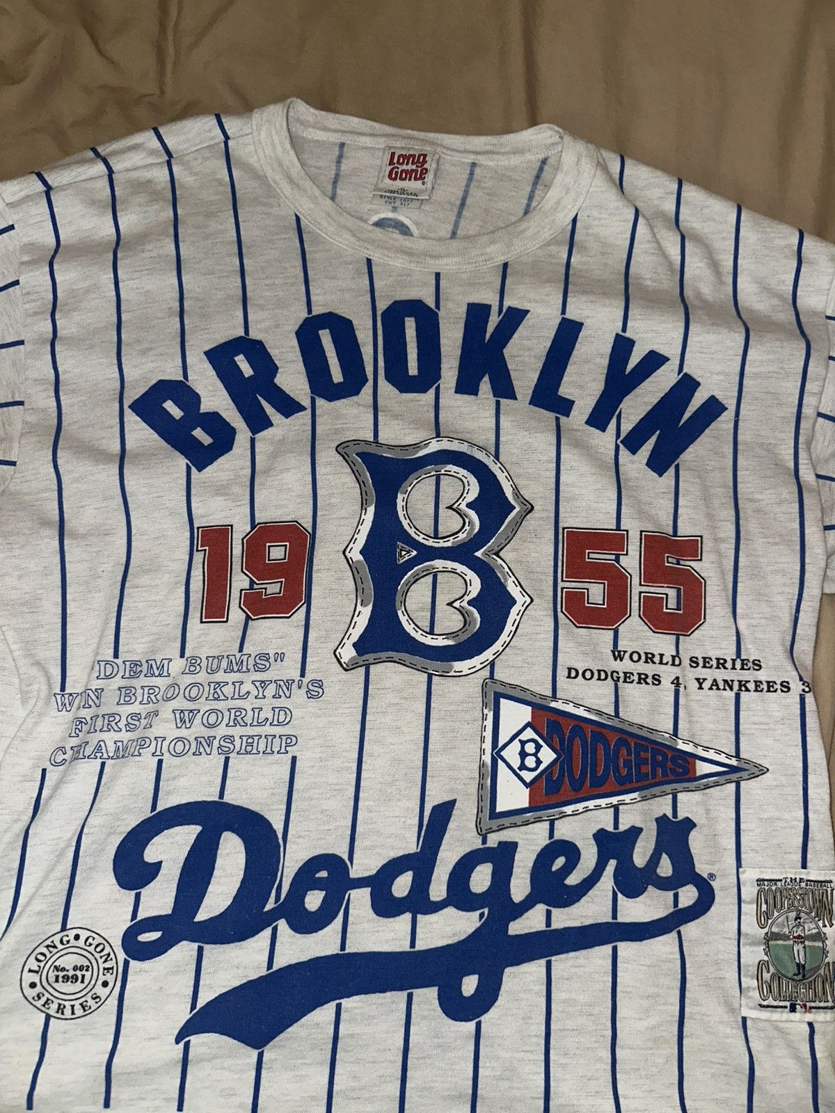 Other Vintage Long Gone Brooklyn Dodgers 1955 World Series Tee Size US XL / EU 56 / 4 - 2 Thumbnail