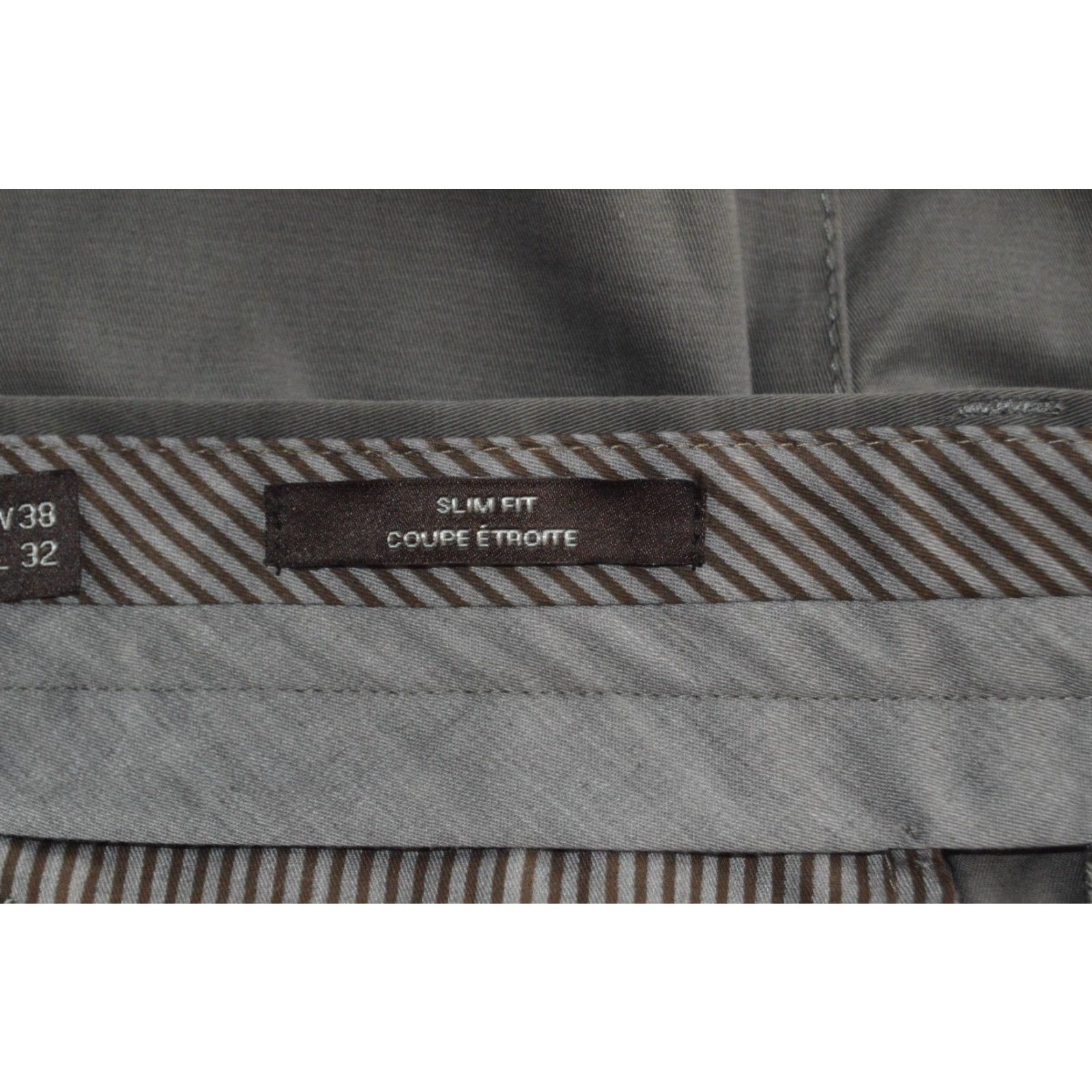 Vintage Black Brown 1826 Mens Slim Chino Pants Flat Front 38x32 Grey Casual City Preppy 5-Pocket Womens? Size US 38 / EU 54 - 6 Thumbnail