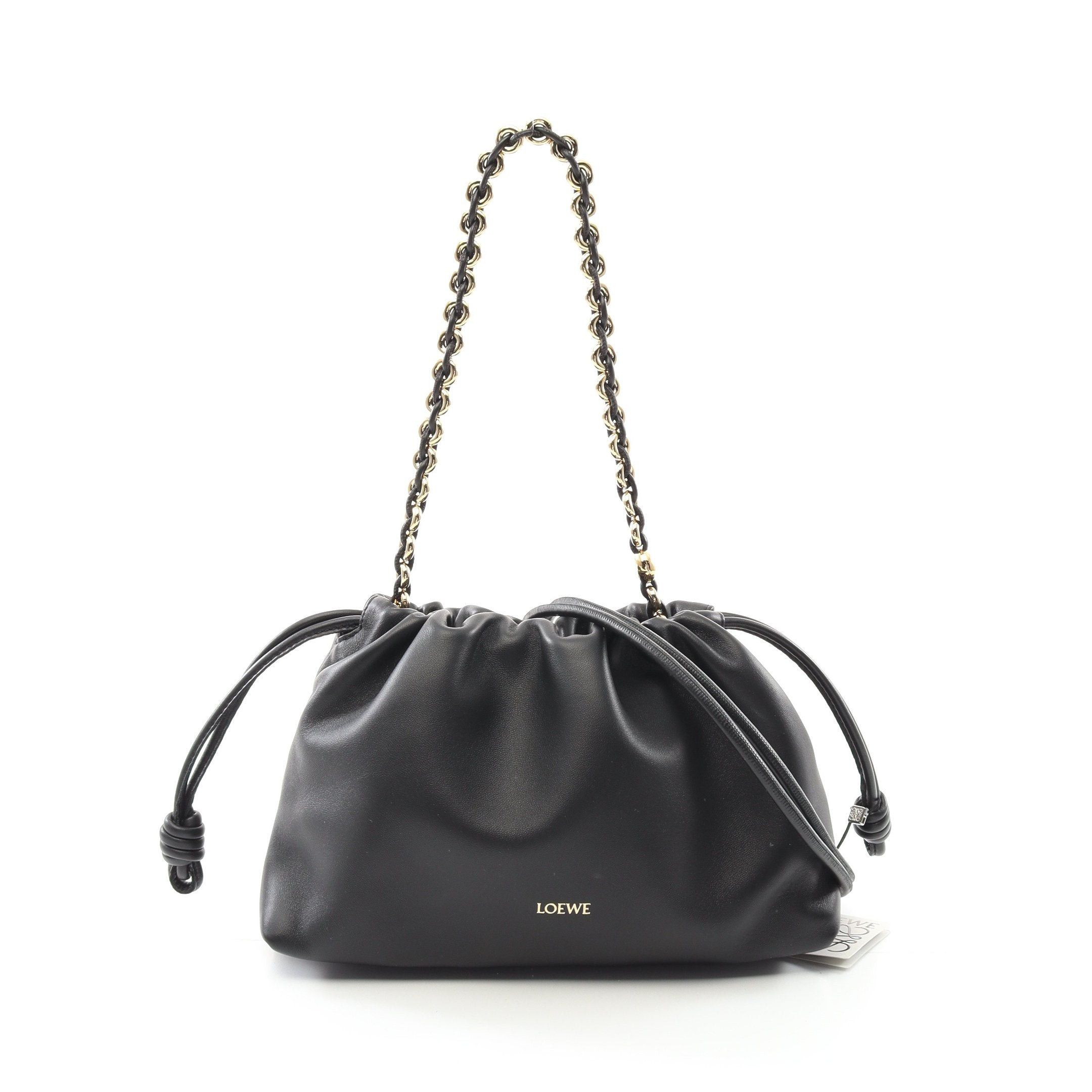 Loewe Loewe Flamenco Perth Chain Shoulder Bag Leather Black Size ONE SIZE - 1 Thumbnail