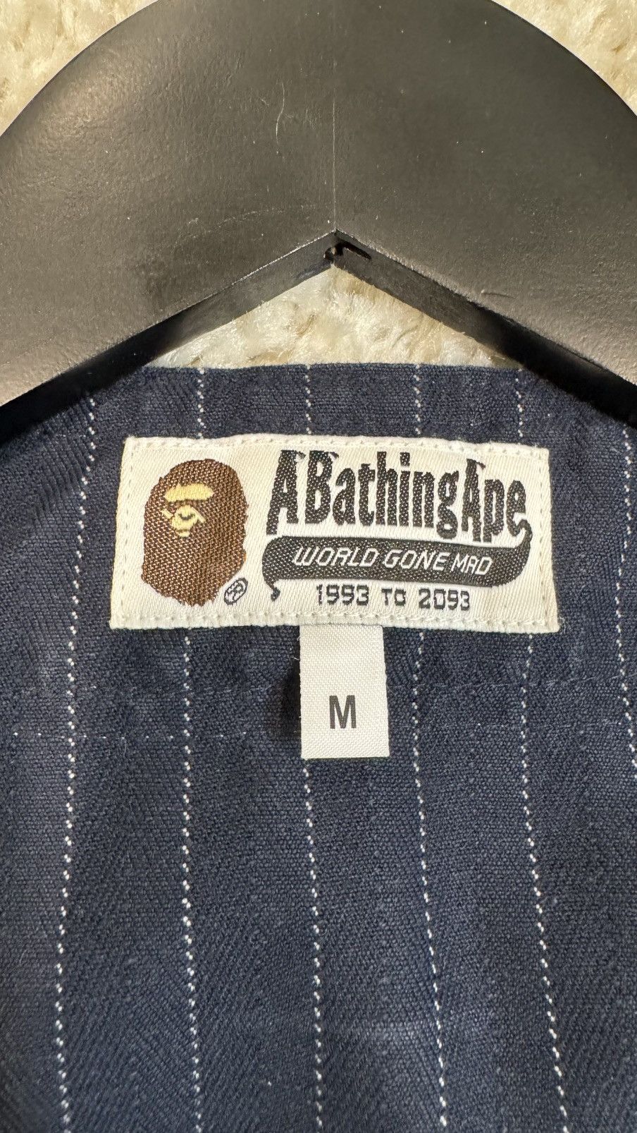 Bape Pinstripe Navy Baseball Jersey Size US M / EU 48-50 / 2 - 4 Thumbnail