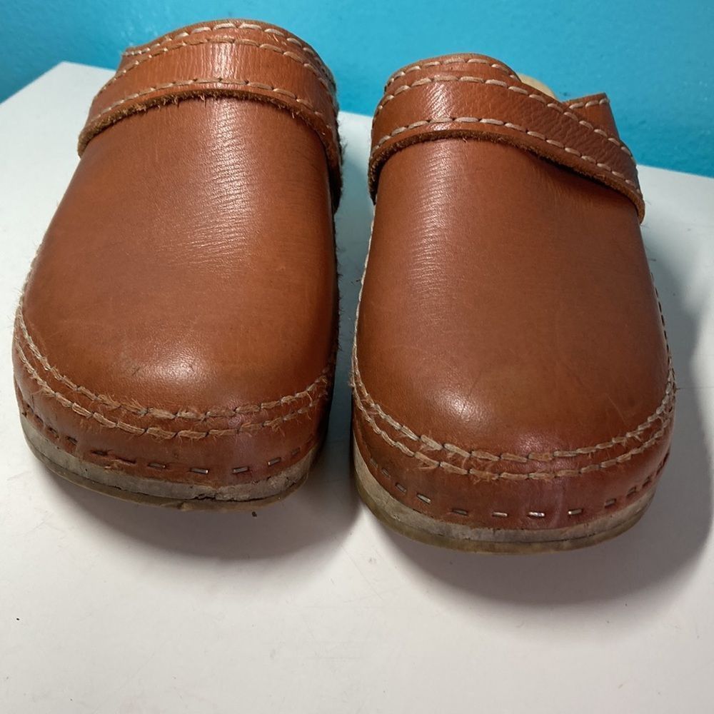 Aero Leathers Gevavi Wood & Leather Clogs Size 39- 8.5 US Size US 8.5 / IT 38.5 - 3 Thumbnail