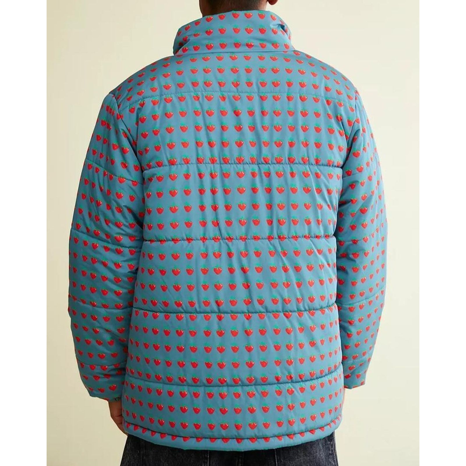 Misfits × Msftsrep Misfit Shapes MSFT Strawberry Print MWT Puffer Jacket $180 Size M / US 6-8 / IT 42-44 - 4 Thumbnail