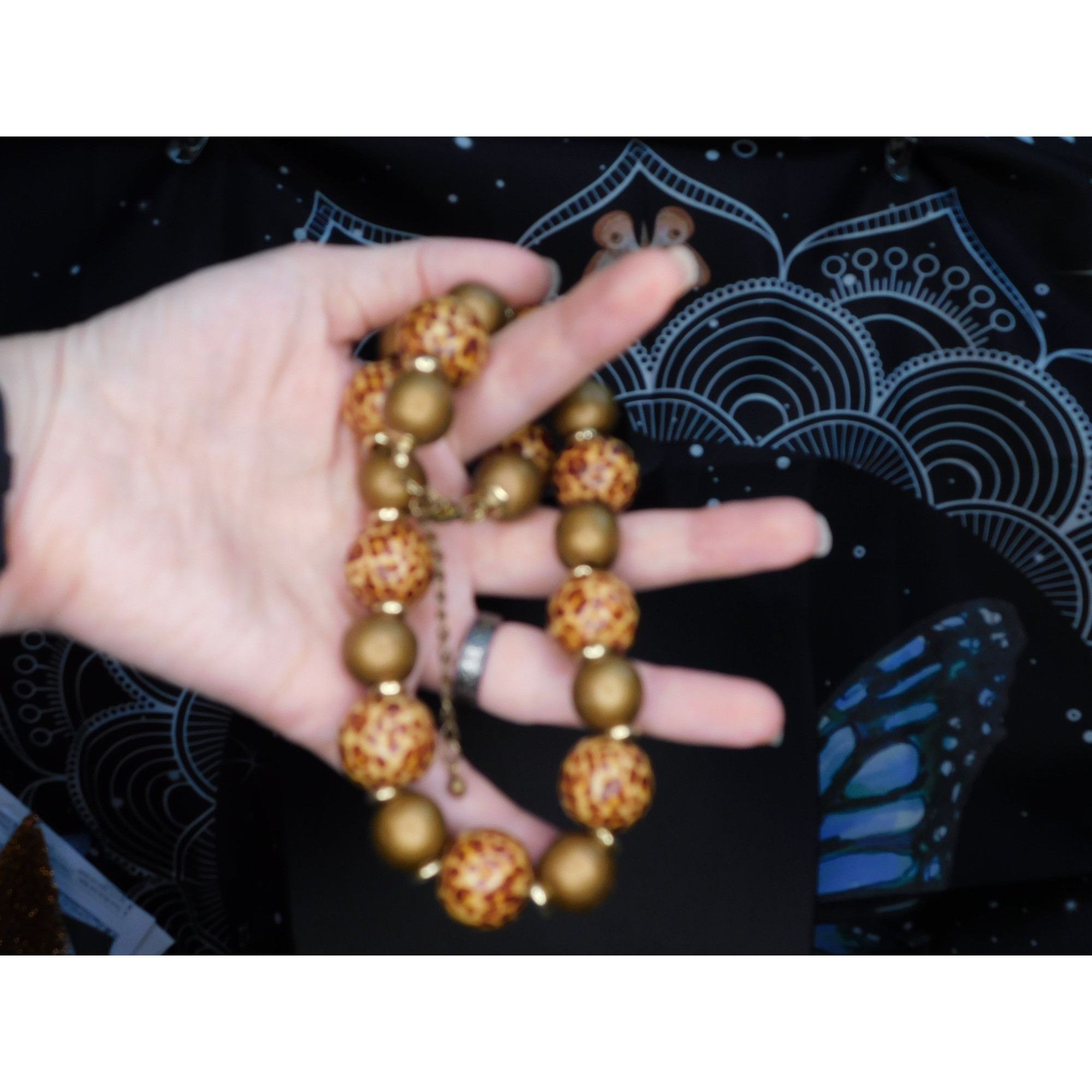 Other Vintage Wooden Leopard Print Painted Beaded Necklace Size ONE SIZE - 6 Thumbnail