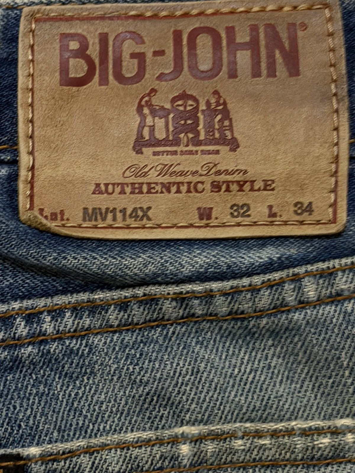 Big John Vintage 90s Big John Blue Faded Wash Distressed Wide Leg Size US 32 / EU 48 - 5 Thumbnail