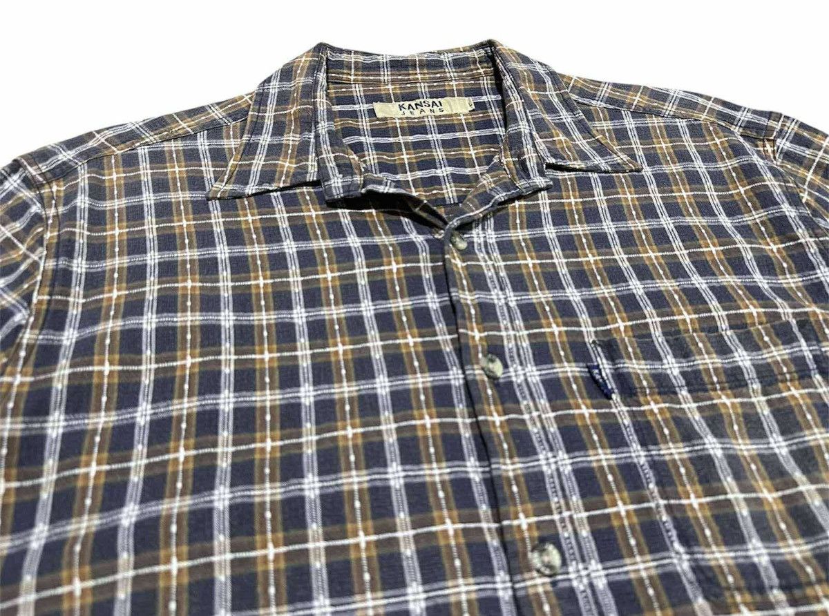 Kansai Yamamoto 🔥Vintage Kansai Yamamoto Shirt Plaid Short Sleeve Size US L / EU 52-54 / 3 - 3 Thumbnail