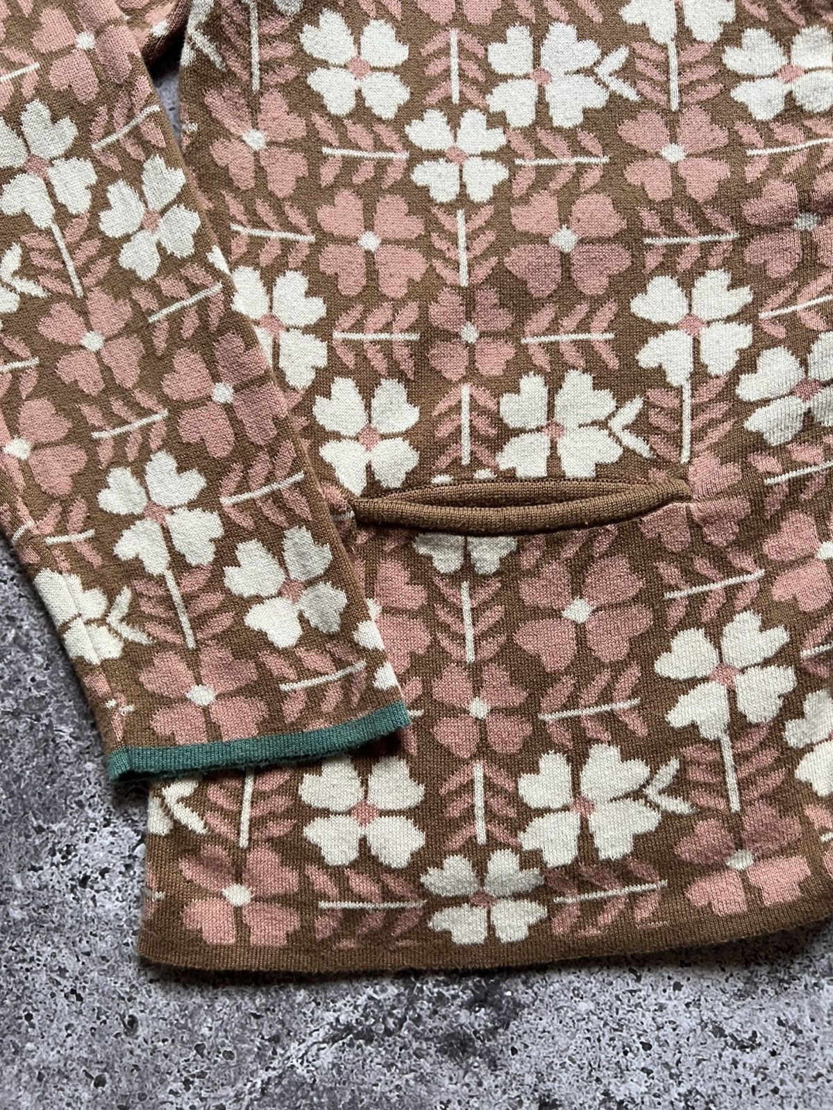 Designer Gudrun Sjoden Floral Print Cotton Cardigan Sweater Size M / US 6-8 / IT 42-44 - 4 Thumbnail