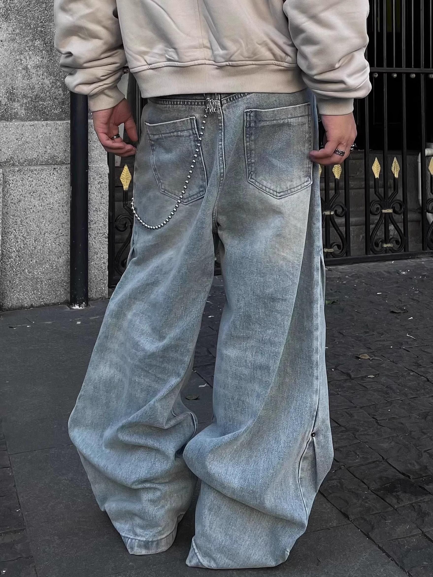 Jean × Vintage Baggy Washed Wide Leg Jeans Size US 32 / EU 48 - 5 Thumbnail