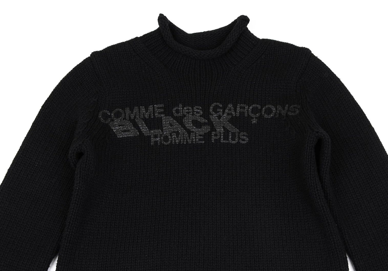 Comme des Garcons Homme Plus Logo Print Knit Sweater in Black, Size M Size US M / EU 48-50 / 2 - 2 Thumbnail