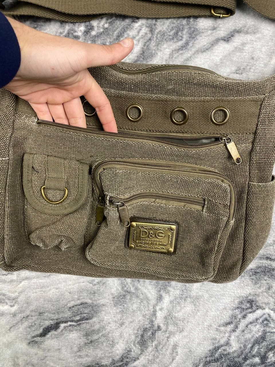 Dolce & Gabbana Vintage D&G Dolce Gabbana Metal Logo Canvas Shoulder Bag Size ONE SIZE - 5 Thumbnail