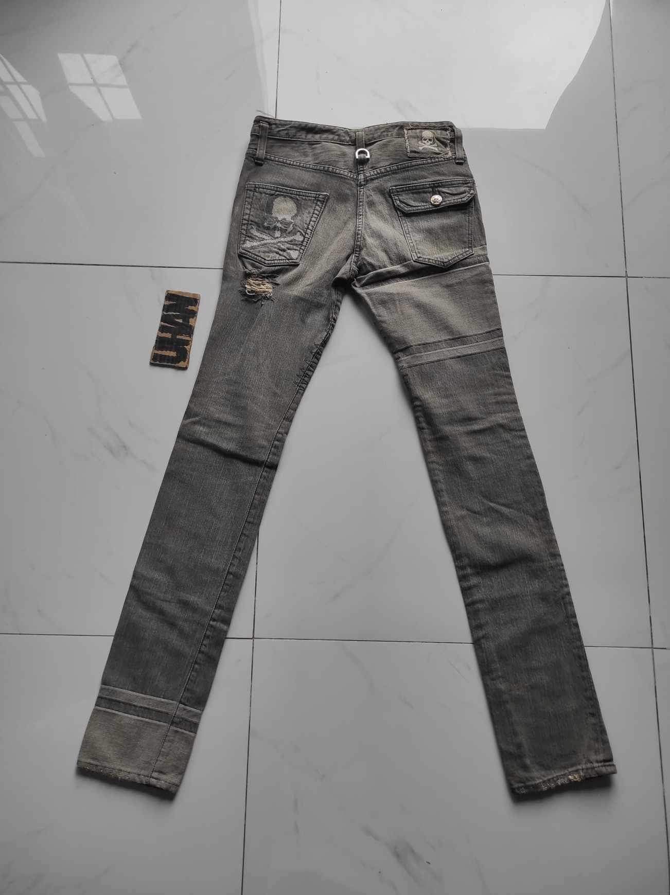 image of Mastermind Japan Distressed Denim Pants in Washed Black, Men's (Size 30)