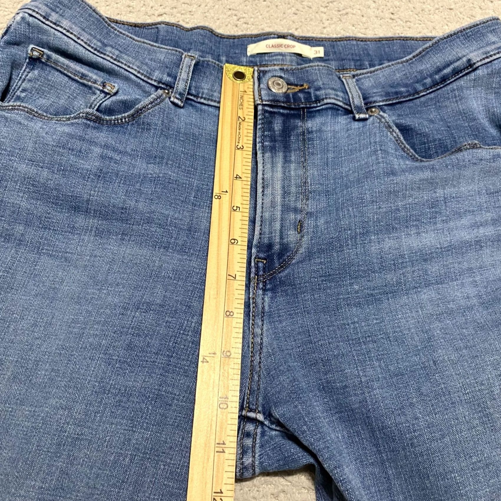 Levi's Levi's Jeans Blue Denim Medium Wash High Rise Cropped 31 Adult Women, 5-Pocket, Regular Fit, Cotton Spandex, Vintage: No Size 24" / US 00 / IT 34 - 7 Thumbnail