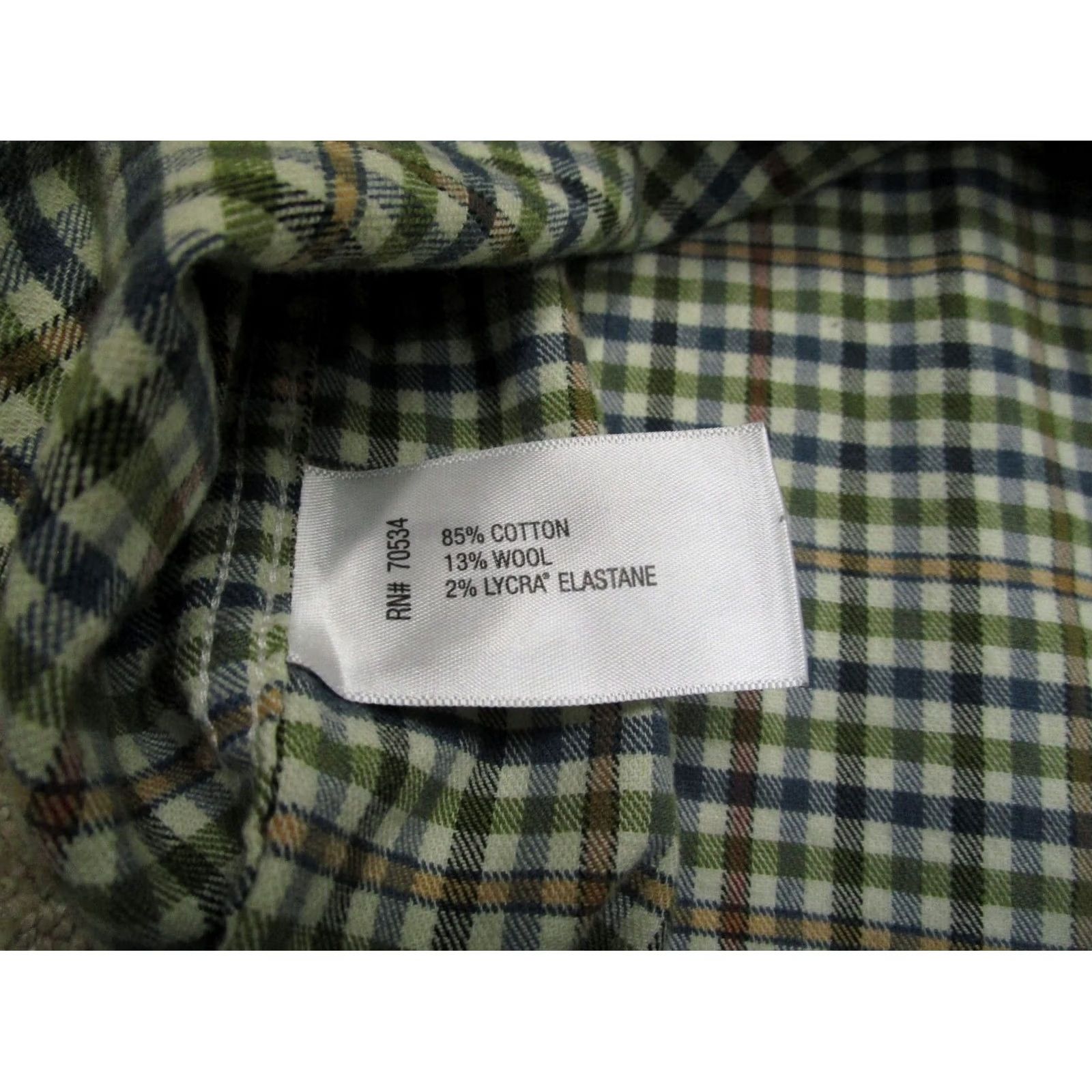 Orvis Orvis Men Large Green Gingham Check Flannel Wool Blend Long Sleeve Button Down Shirt Size US L / EU 52-54 / 3 - 7 Thumbnail
